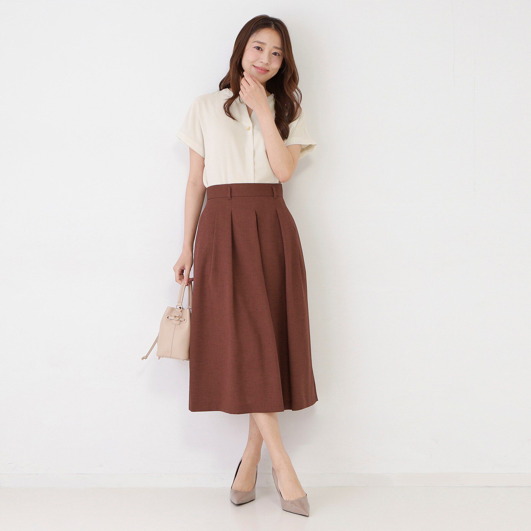 COUP DE CHANCE「【手洗い可／セットアップ可】キーネックブラウス」|シャツ・ブラウス|