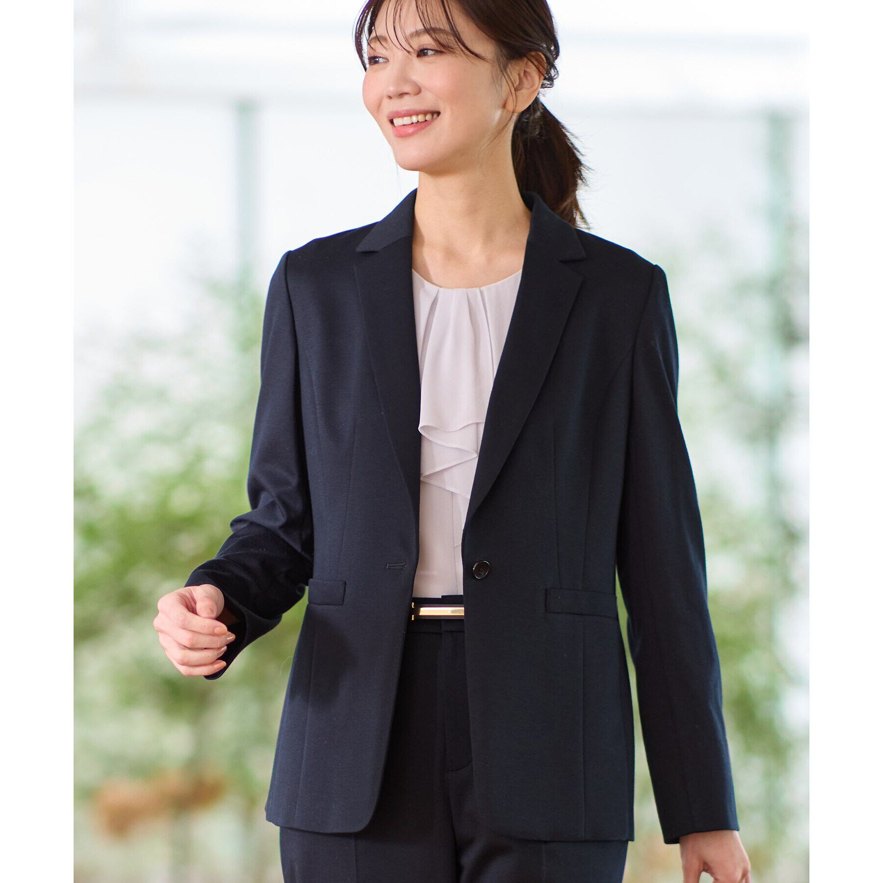 Reflect「【匠シリーズ／洗える】匠ジャケット／ロングテーラード」|テーラードジャケット|ネイビー(094)