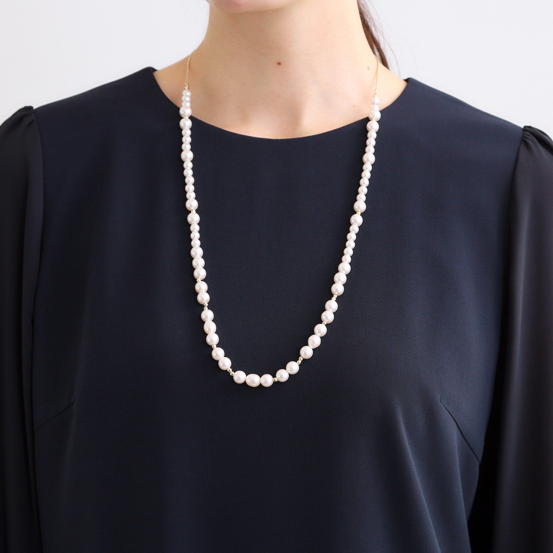 Reflect「【フォーマル／入卒／長さ調節可】淡水パールロングネックレス」|ネックレス|