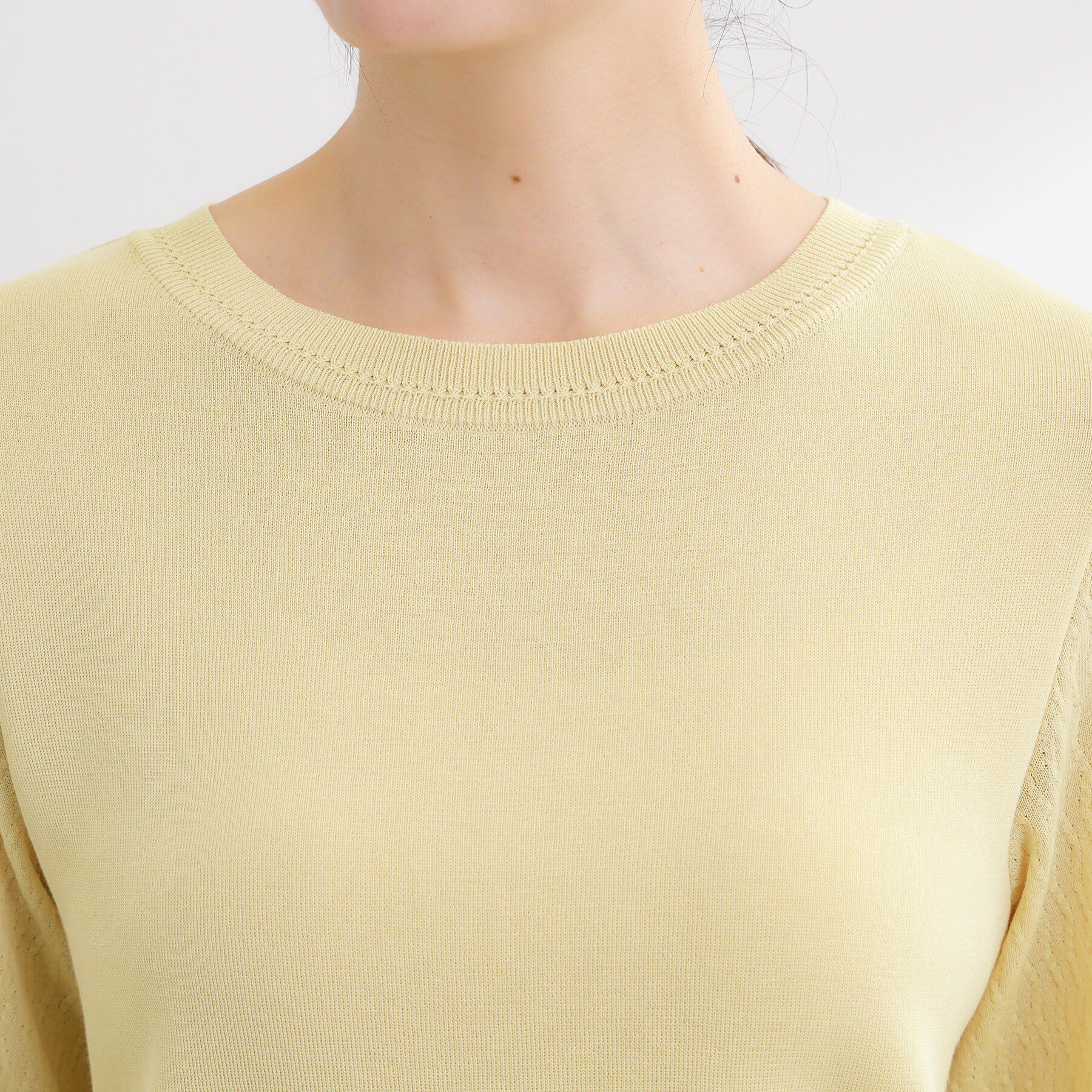 Reflect「透かしスリーブデザインハイゲージニット」|ニット・セーター|