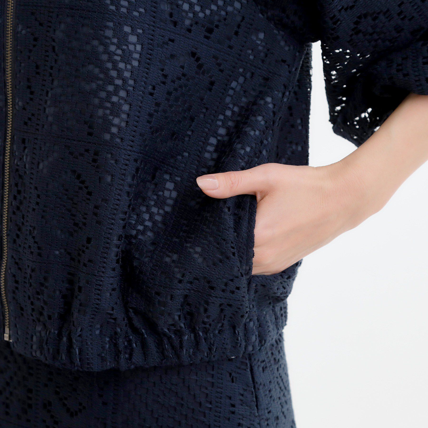 Reflect「【セットアップ可】ジップアップレースショートブルゾン」|ブルゾン・スタジャン|