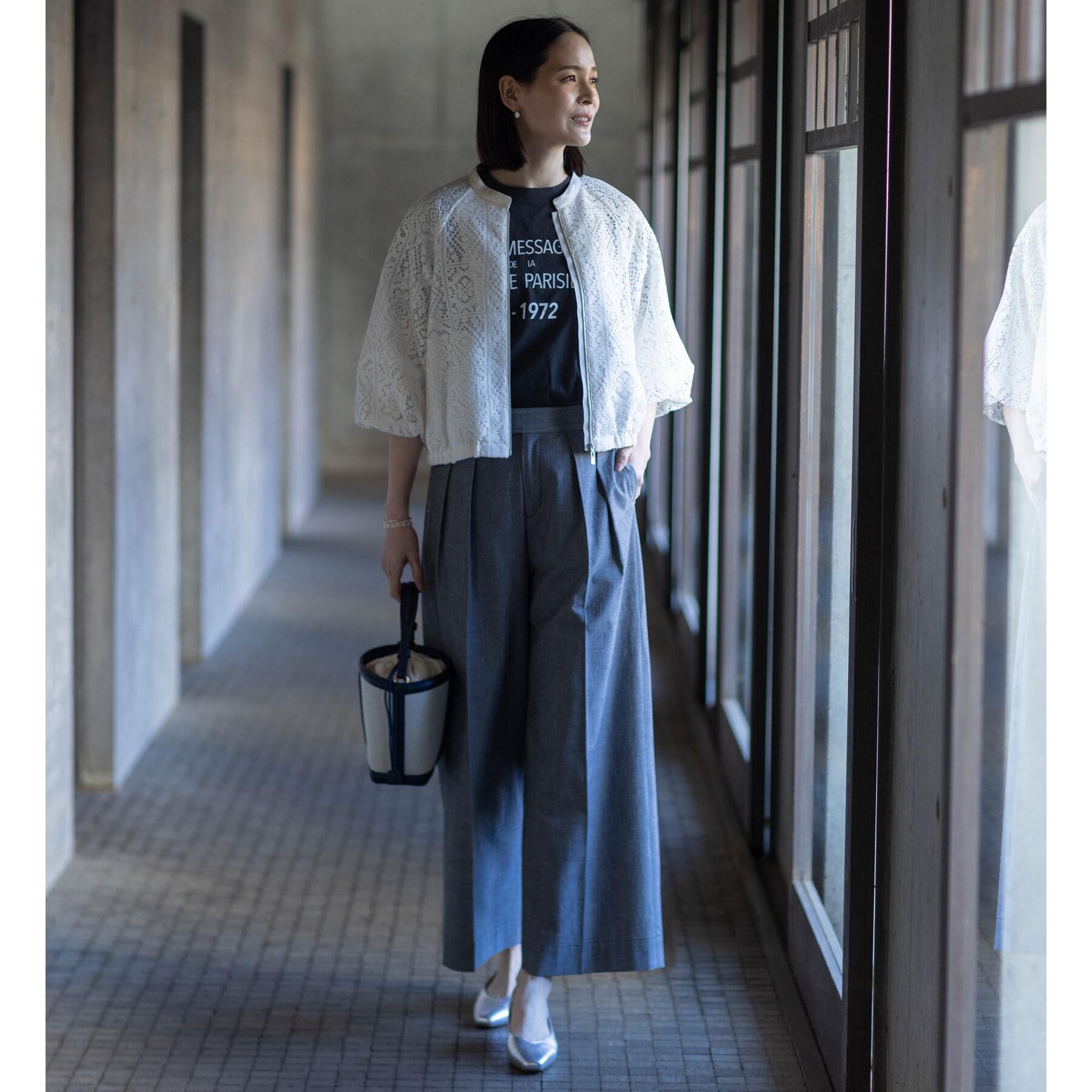 Reflect「【セットアップ可】ジップアップレースショートブルゾン」|ブルゾン・スタジャン|