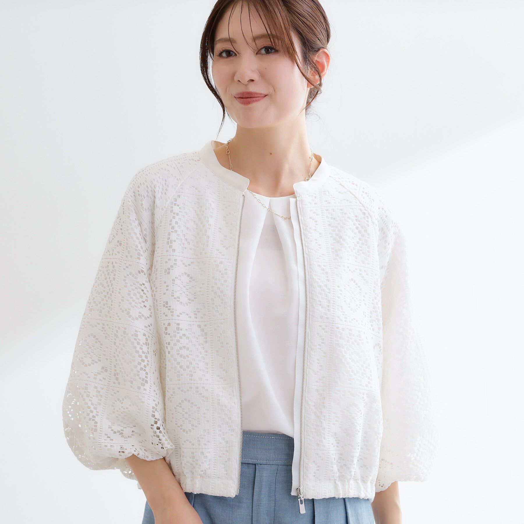 Reflect「【セットアップ可】ジップアップレースショートブルゾン」|ブルゾン・スタジャン|