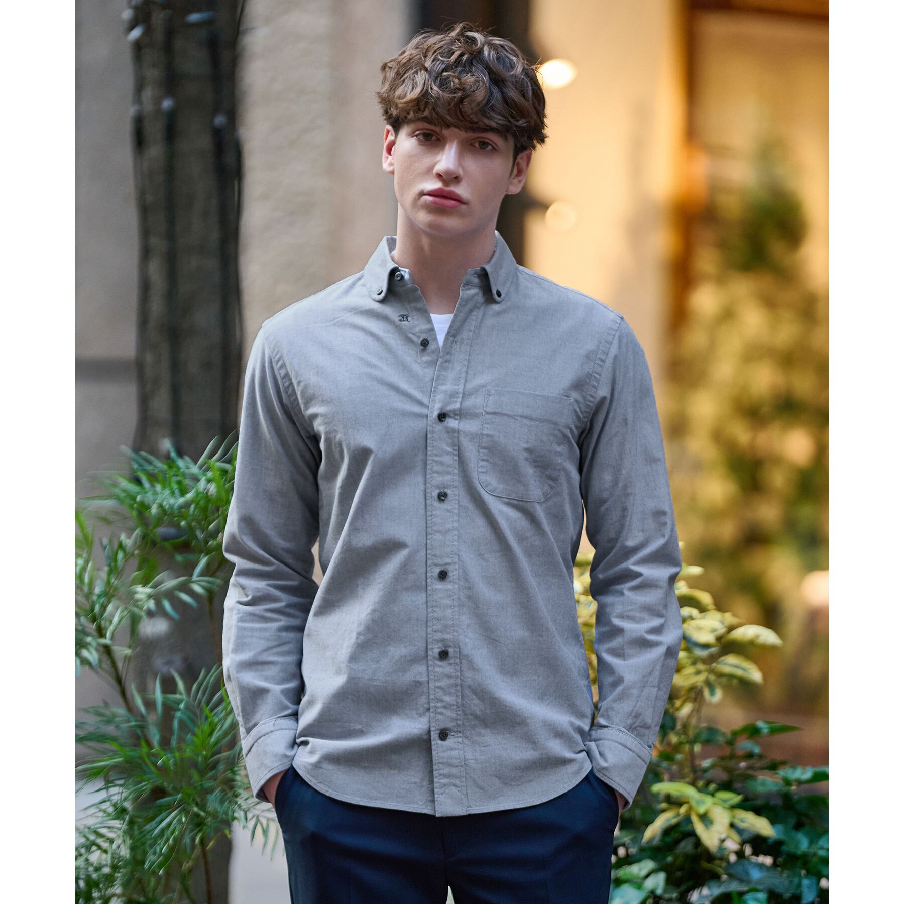 DRESSTERIOR「オックスフォード ラウンドカラーシャツ」|シャツ・ブラウス|