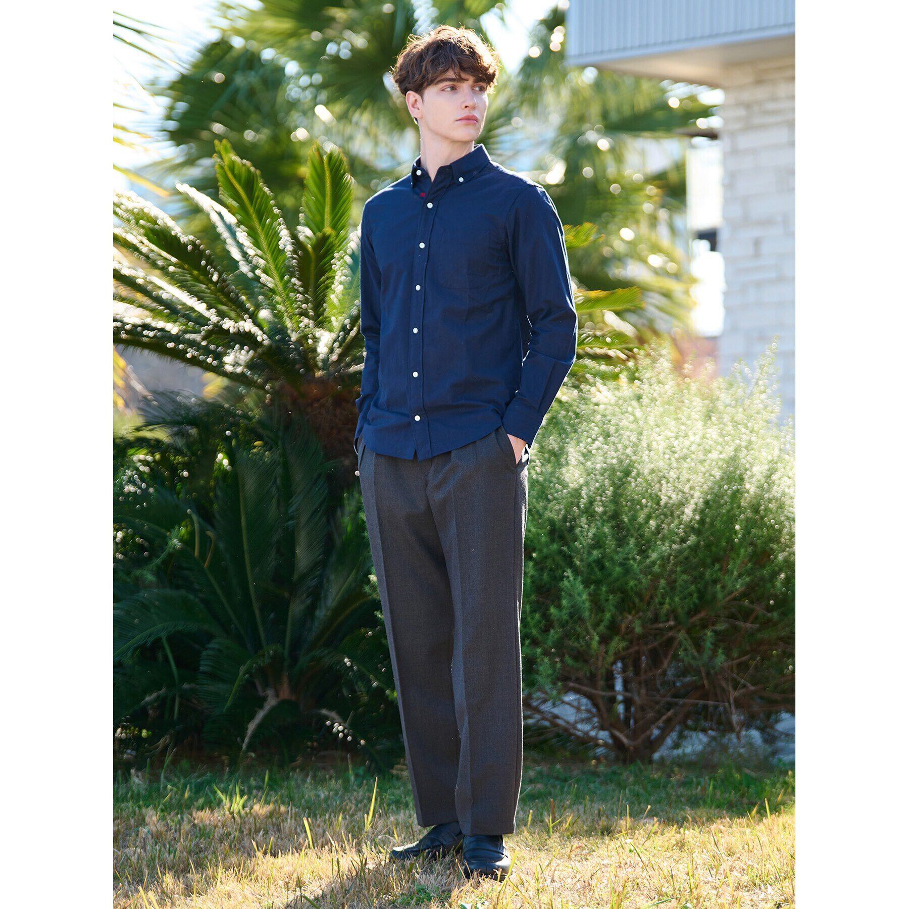 DRESSTERIOR「オックスフォード ラウンドカラーシャツ」|シャツ・ブラウス|