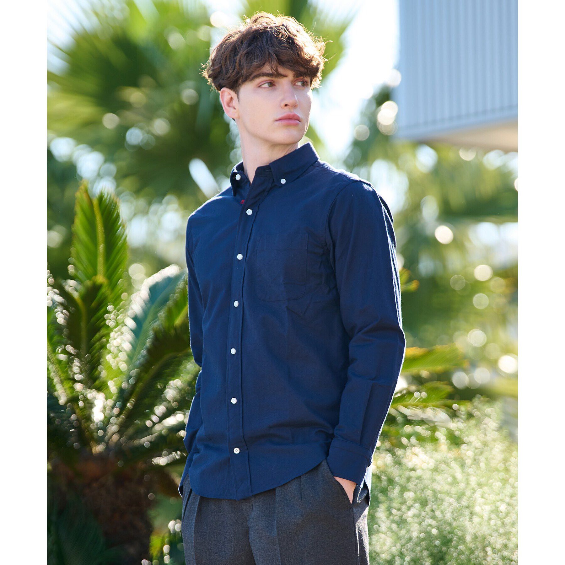 DRESSTERIOR「オックスフォード ラウンドカラーシャツ」|シャツ・ブラウス|