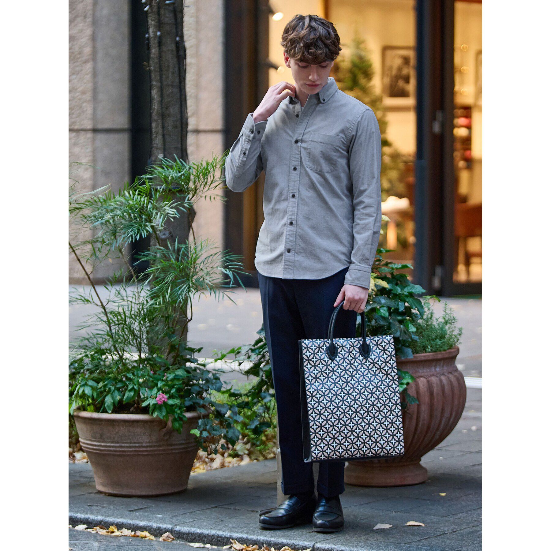 DRESSTERIOR「オックスフォード ラウンドカラーシャツ」|シャツ・ブラウス|