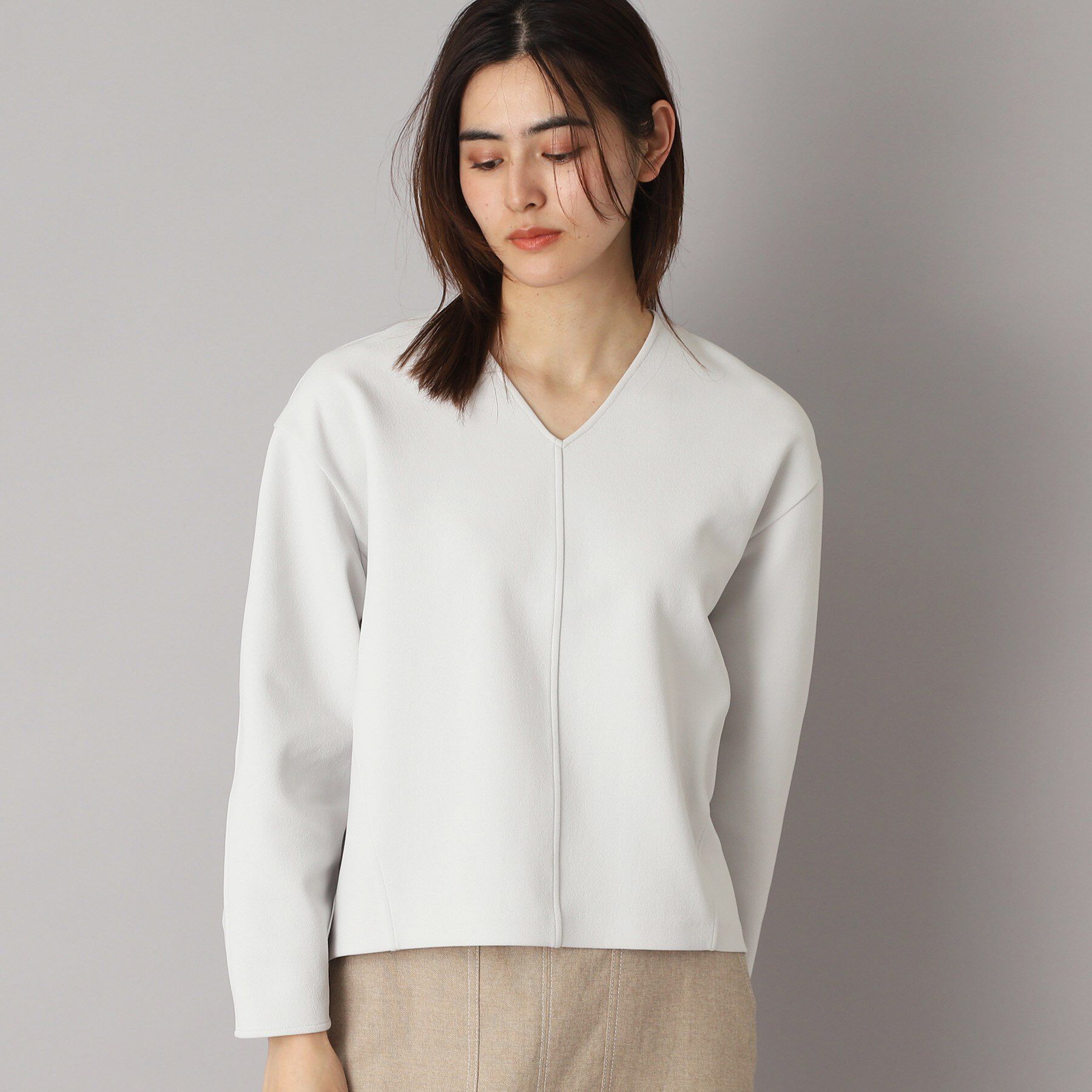 DRESSTERIOR「【洗える/イージーケア】Vネックジョーゼットプルオーバー」|Tシャツ・カットソー|