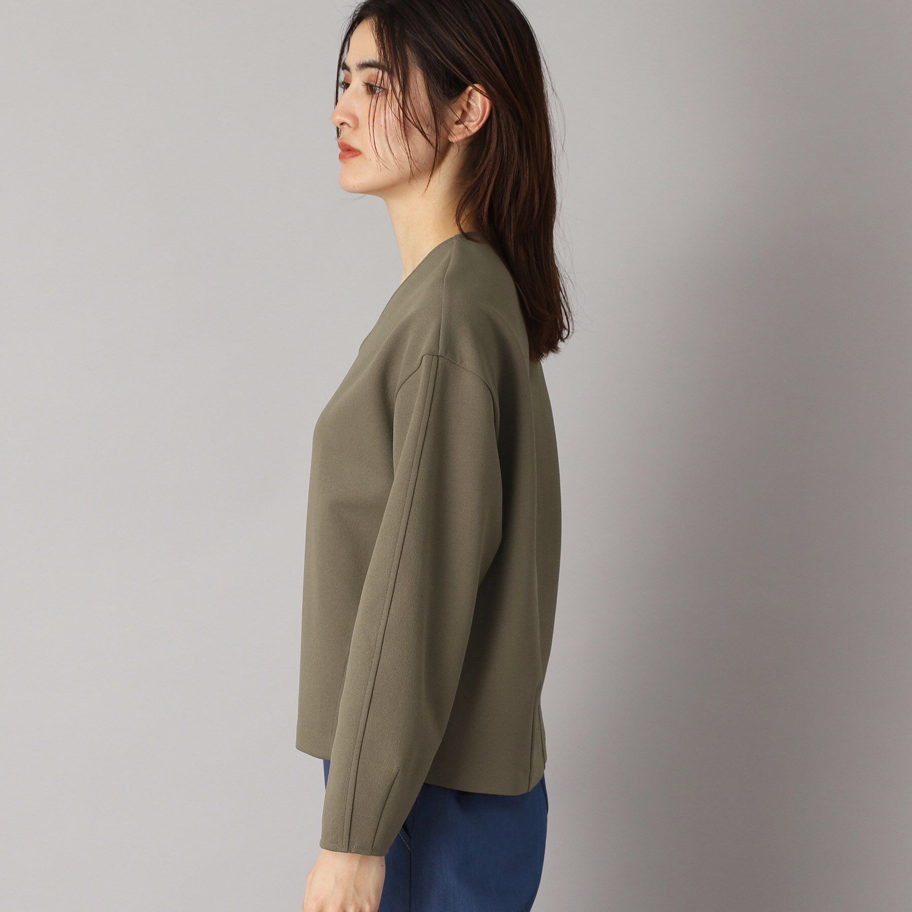 DRESSTERIOR「【洗える/イージーケア】Vネックジョーゼットプルオーバー」|Tシャツ・カットソー|