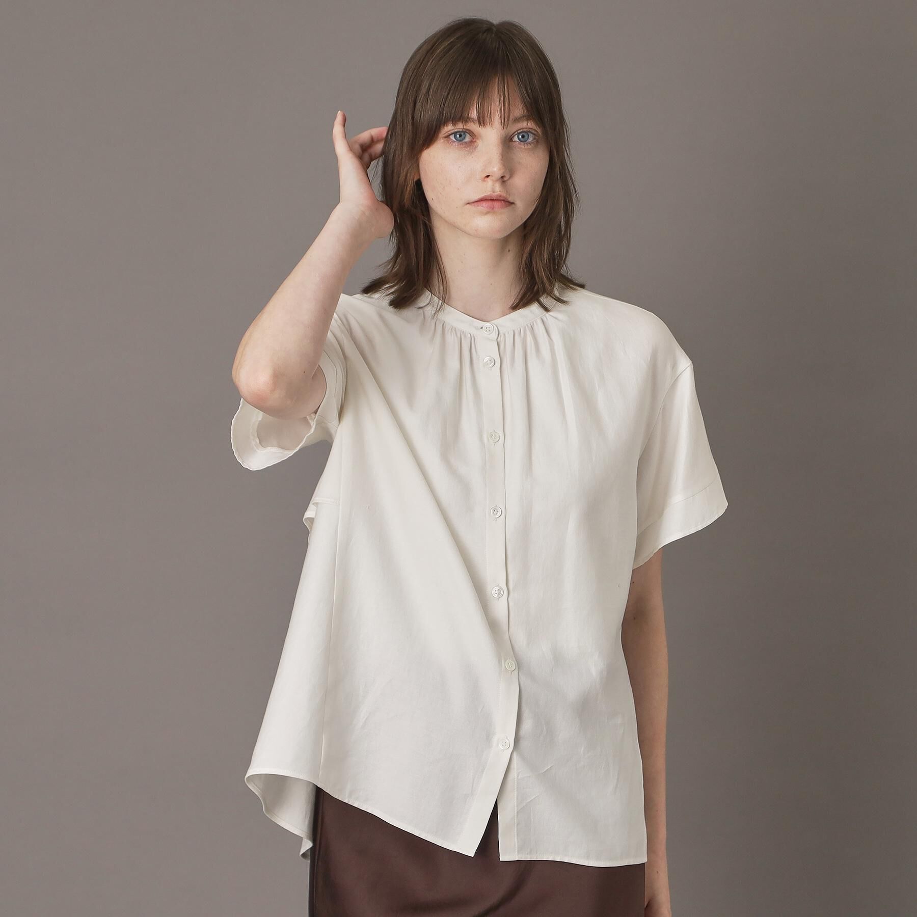 DRESSTERIOR「【洗える/コットン100％】バックフレアティアードブラウス」|シャツ・ブラウス|