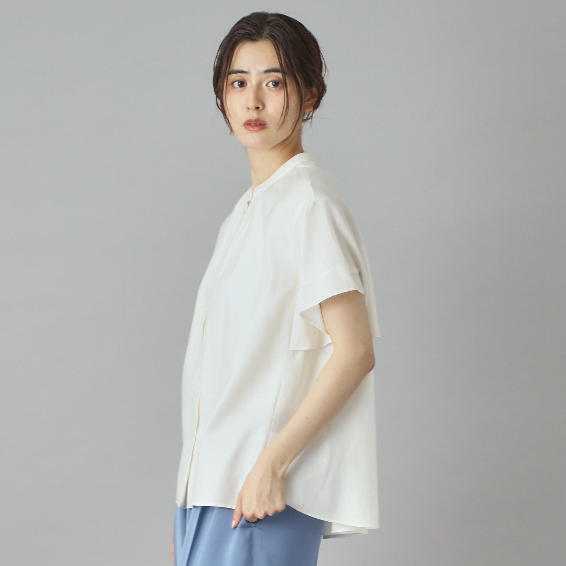 DRESSTERIOR「【洗える/コットン100％】バックフレアティアードブラウス」|シャツ・ブラウス|