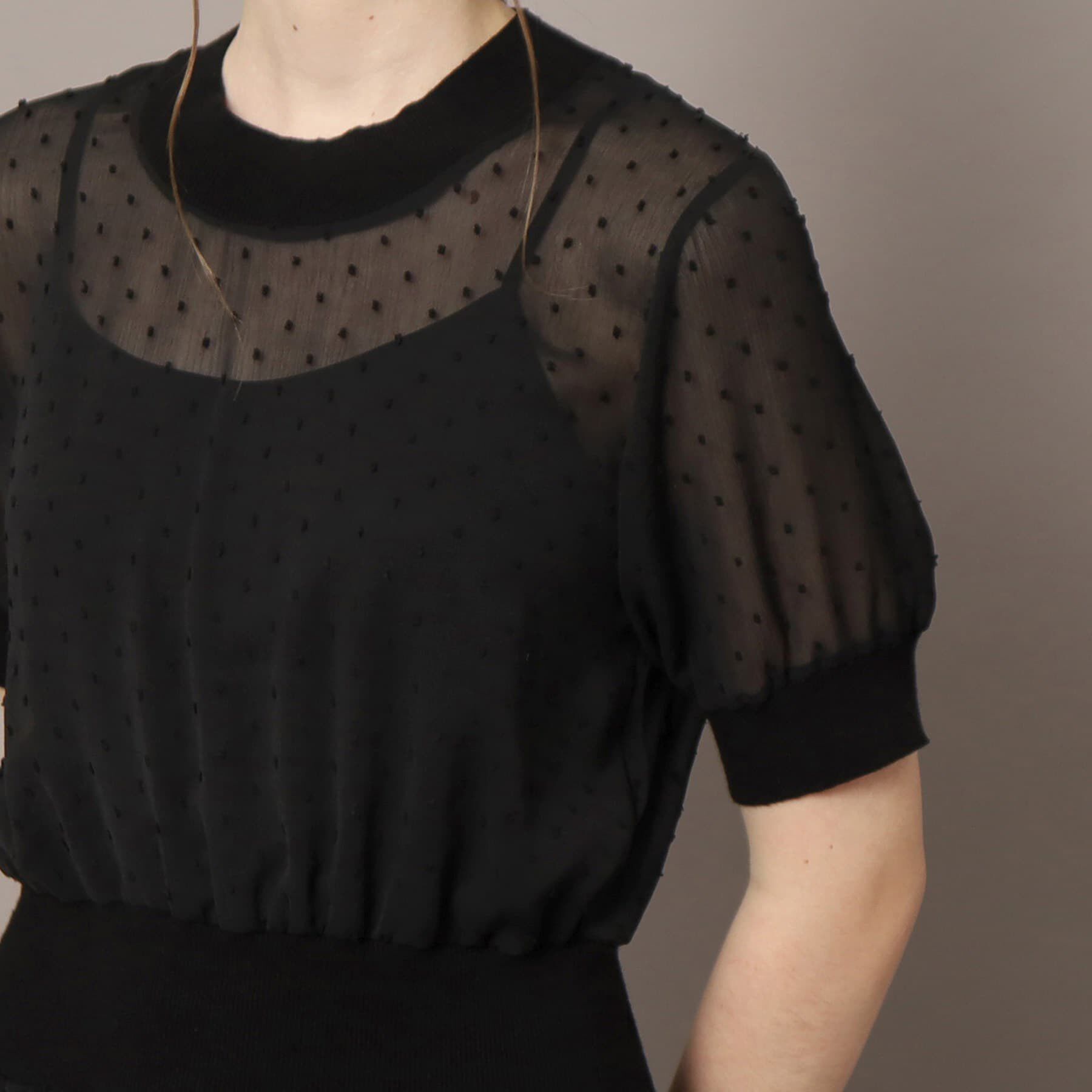 DRESSTERIOR「【otonaMUSE5月号掲載/ウォッシャブル】ドットカットジャガードドレス」|ワンピース|