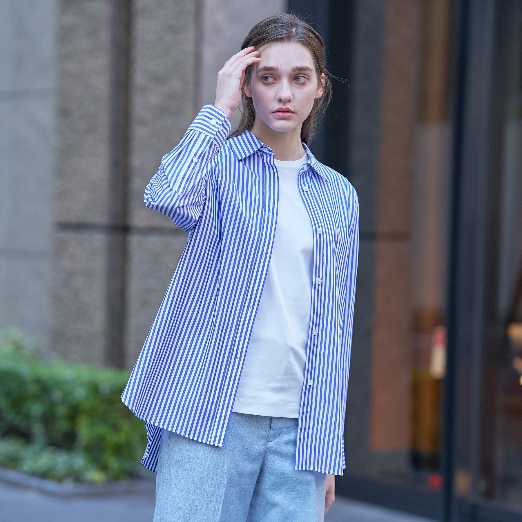 DRESSTERIOR「【通勤/着映え/ウォッシャブル】オーバーシルエット ロンストシャツ」|シャツ・ブラウス|