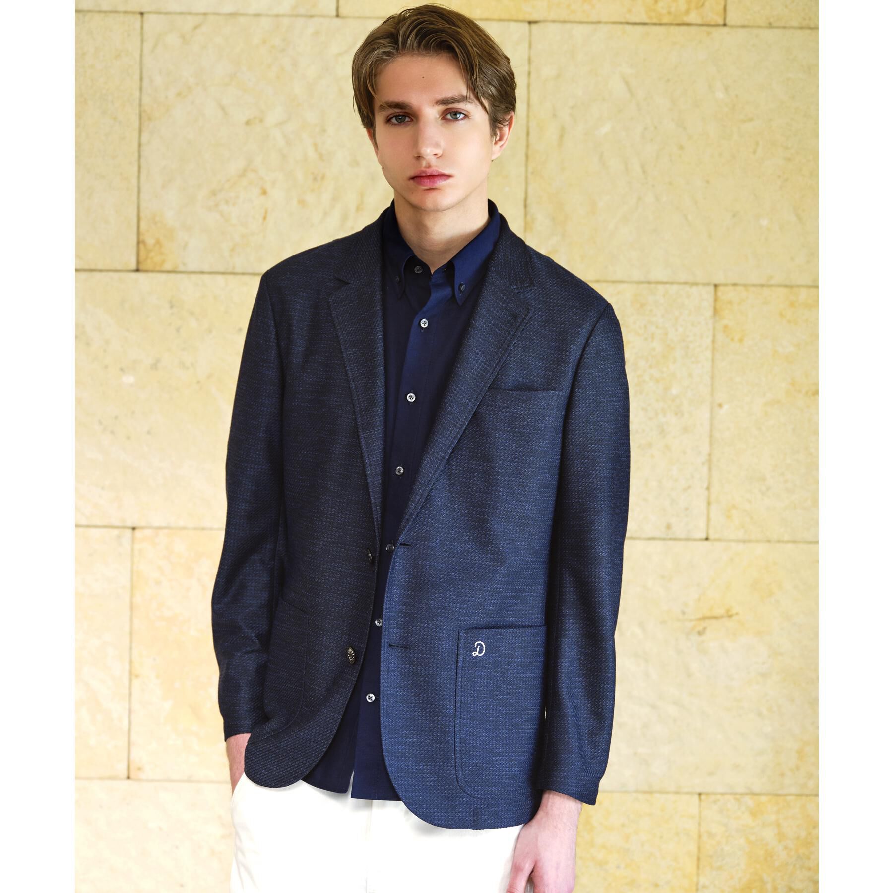 DRESSTERIOR「【Safari5月号掲載/ウォッシャブル】鹿の子 コンフォータブルジャケット」|テーラードジャケット|ネイビー(094)