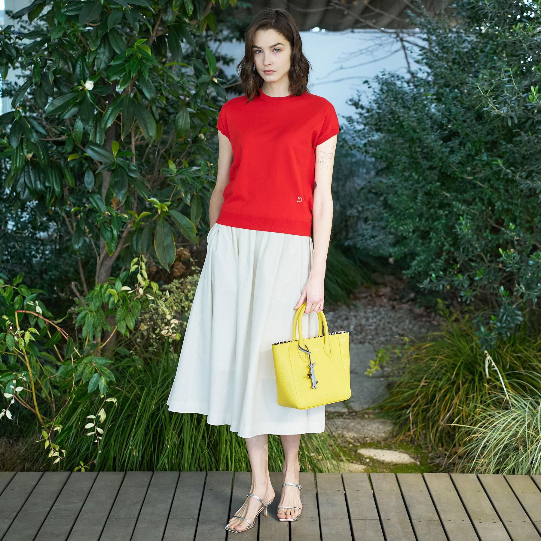 DRESSTERIOR「【ウォッシャブル】コットンシルクフレンチスリーブニット」|ニット・セーター|