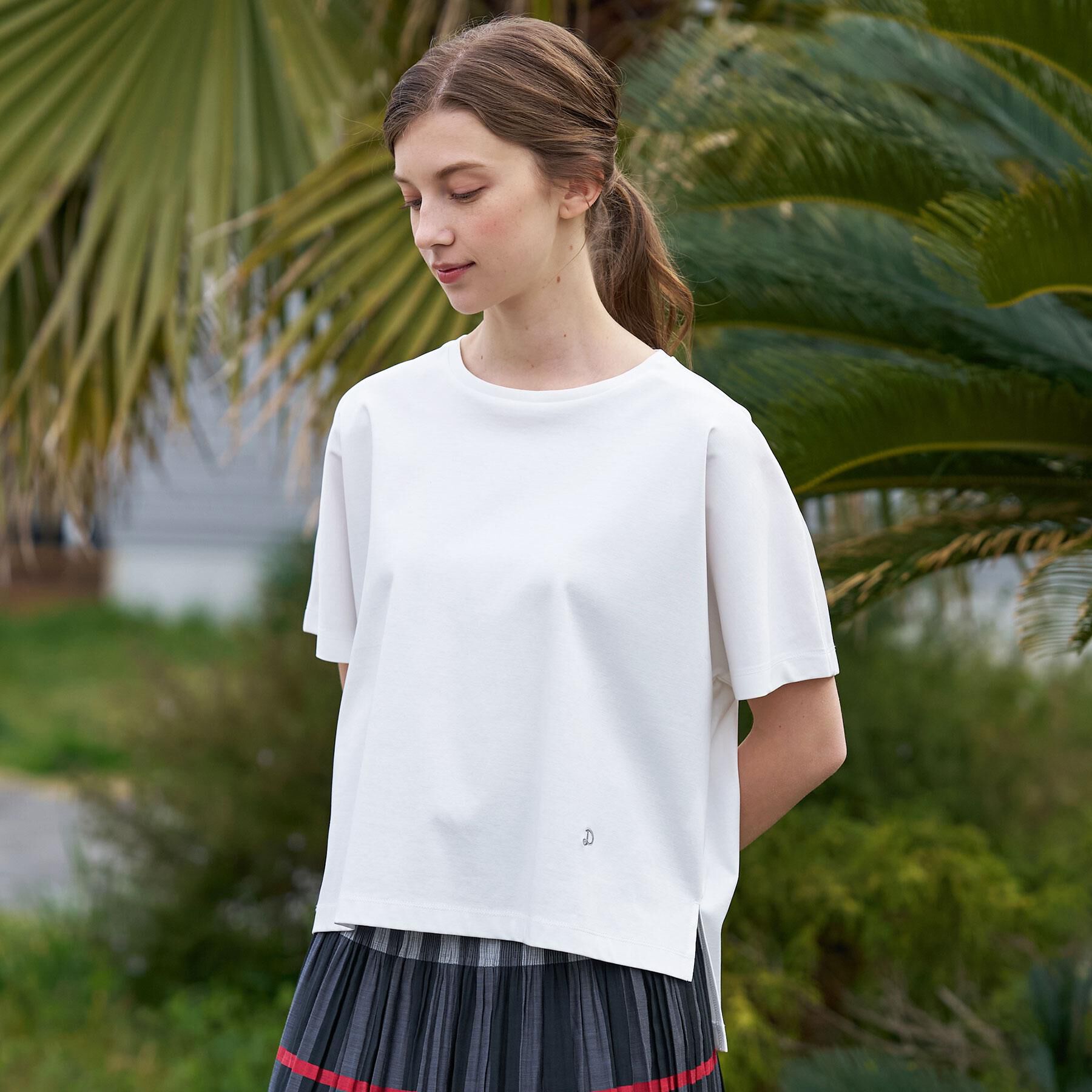 DRESSTERIOR「【接触冷感／抗菌防臭／消臭】アイスクリアコットンドルマンTシャツ」|Tシャツ・カットソー|