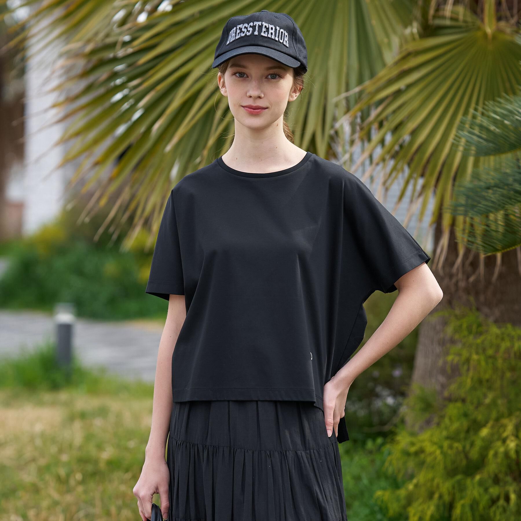 DRESSTERIOR「【接触冷感／抗菌防臭／消臭】アイスクリアコットンドルマンTシャツ」|Tシャツ・カットソー|