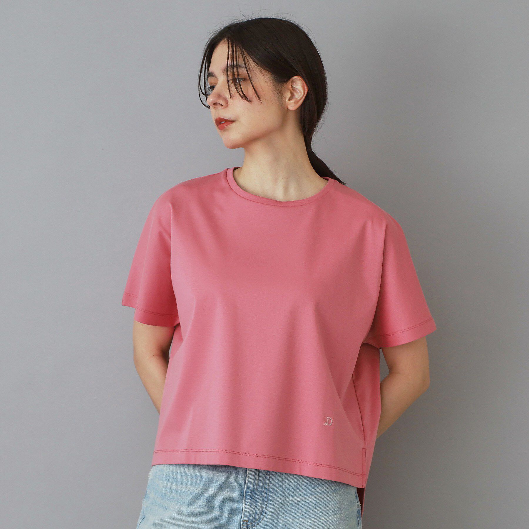 DRESSTERIOR「【接触冷感／抗菌防臭／消臭】アイスクリアコットンドルマンTシャツ」|Tシャツ・カットソー|