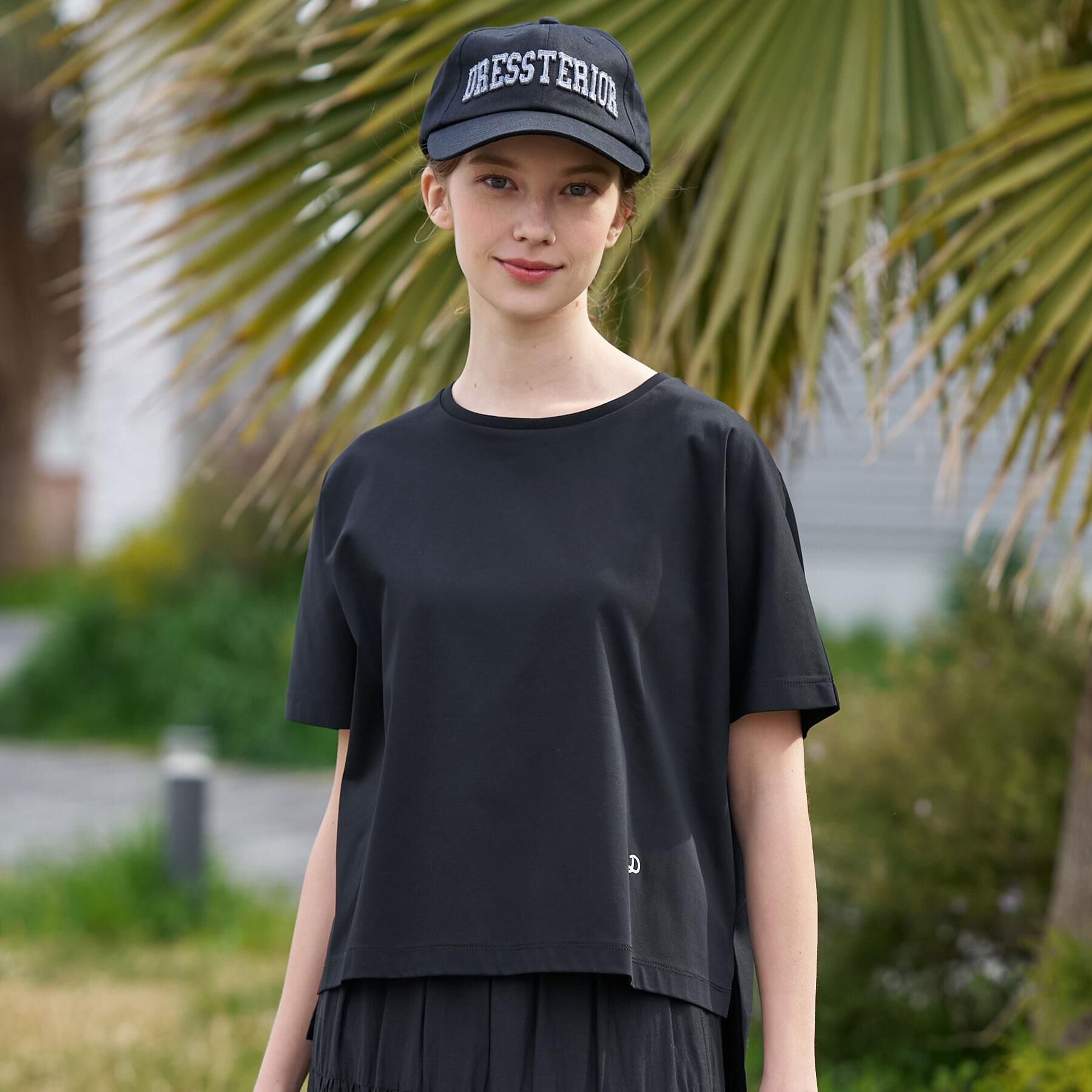 DRESSTERIOR「【接触冷感／抗菌防臭／消臭】アイスクリアコットンドルマンTシャツ」|Tシャツ・カットソー|