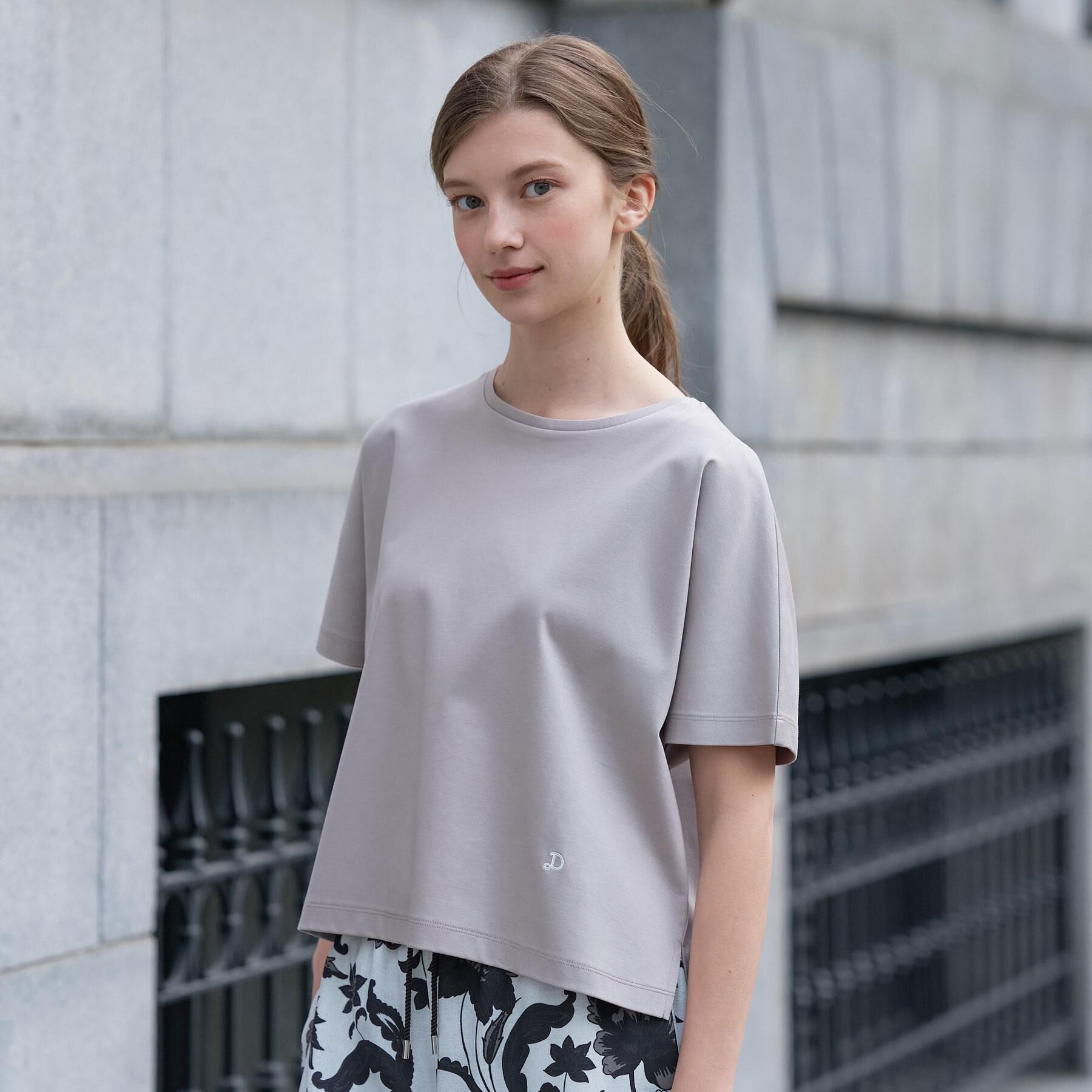 DRESSTERIOR「【接触冷感／抗菌防臭／消臭】アイスクリアコットンドルマンTシャツ」|Tシャツ・カットソー|ベージュ(052)