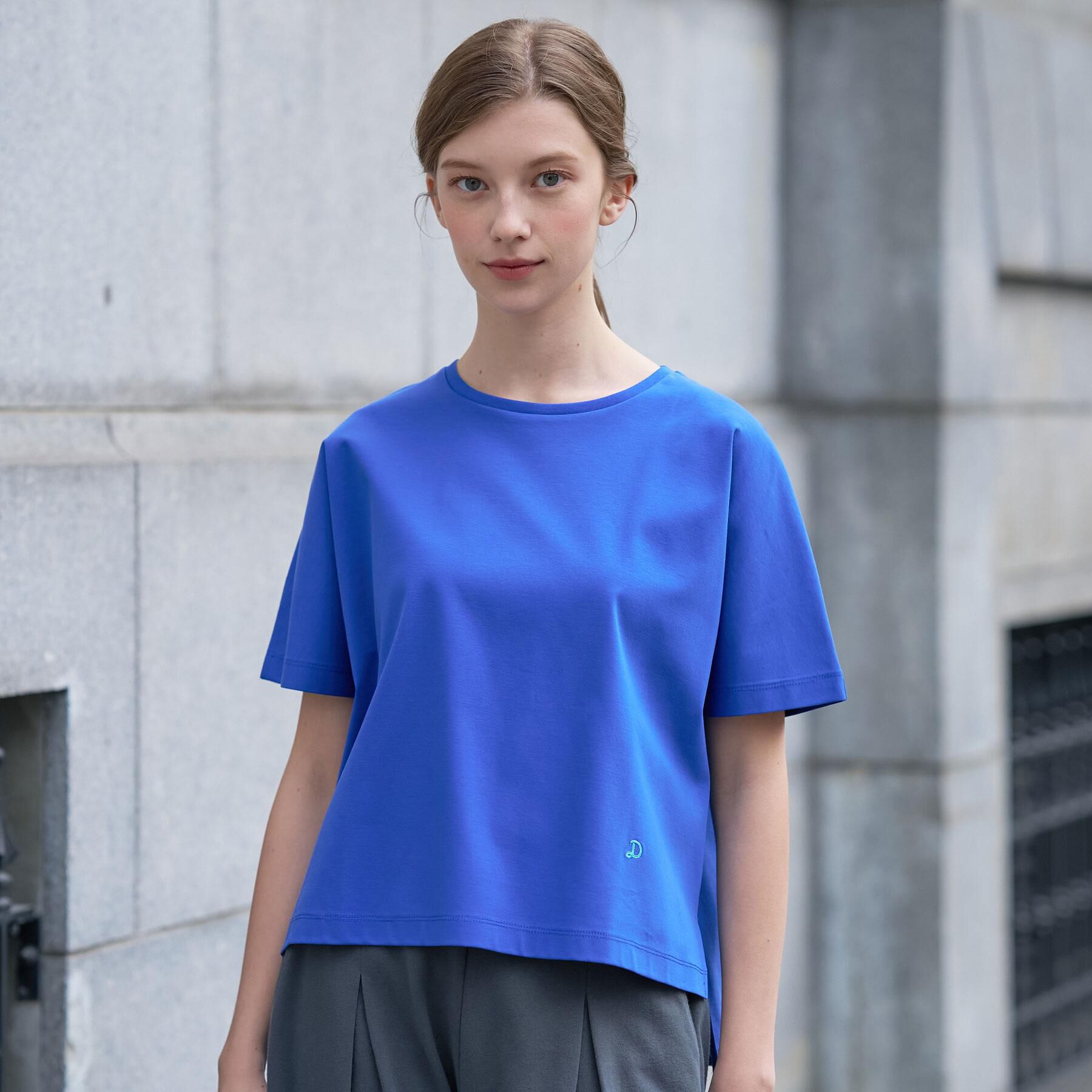 DRESSTERIOR「【接触冷感／抗菌防臭／消臭】アイスクリアコットンドルマンTシャツ」|Tシャツ・カットソー|ブルー(093)