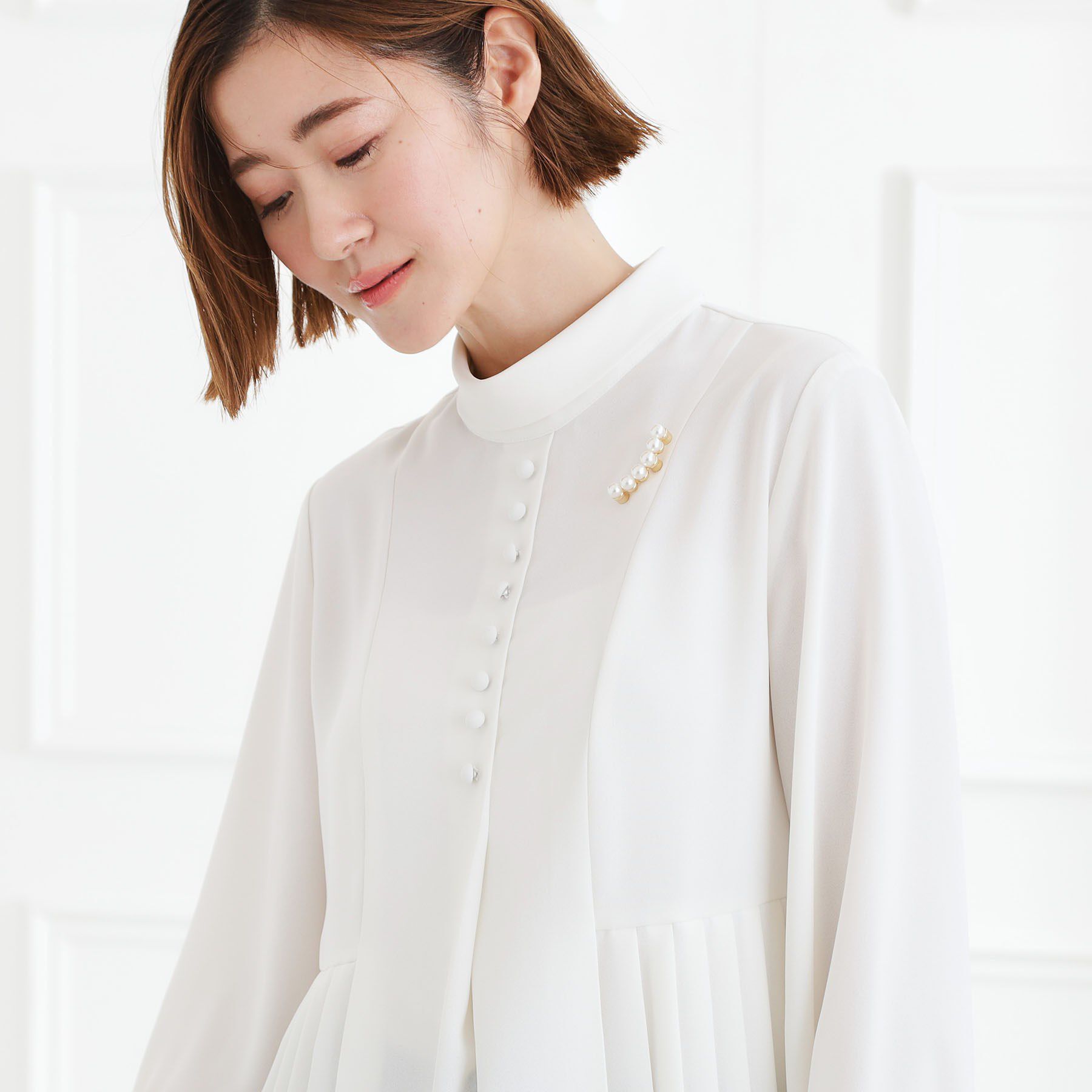 grove「マグネットRラインパール調ブローチ」|ブローチ・コサージュ|