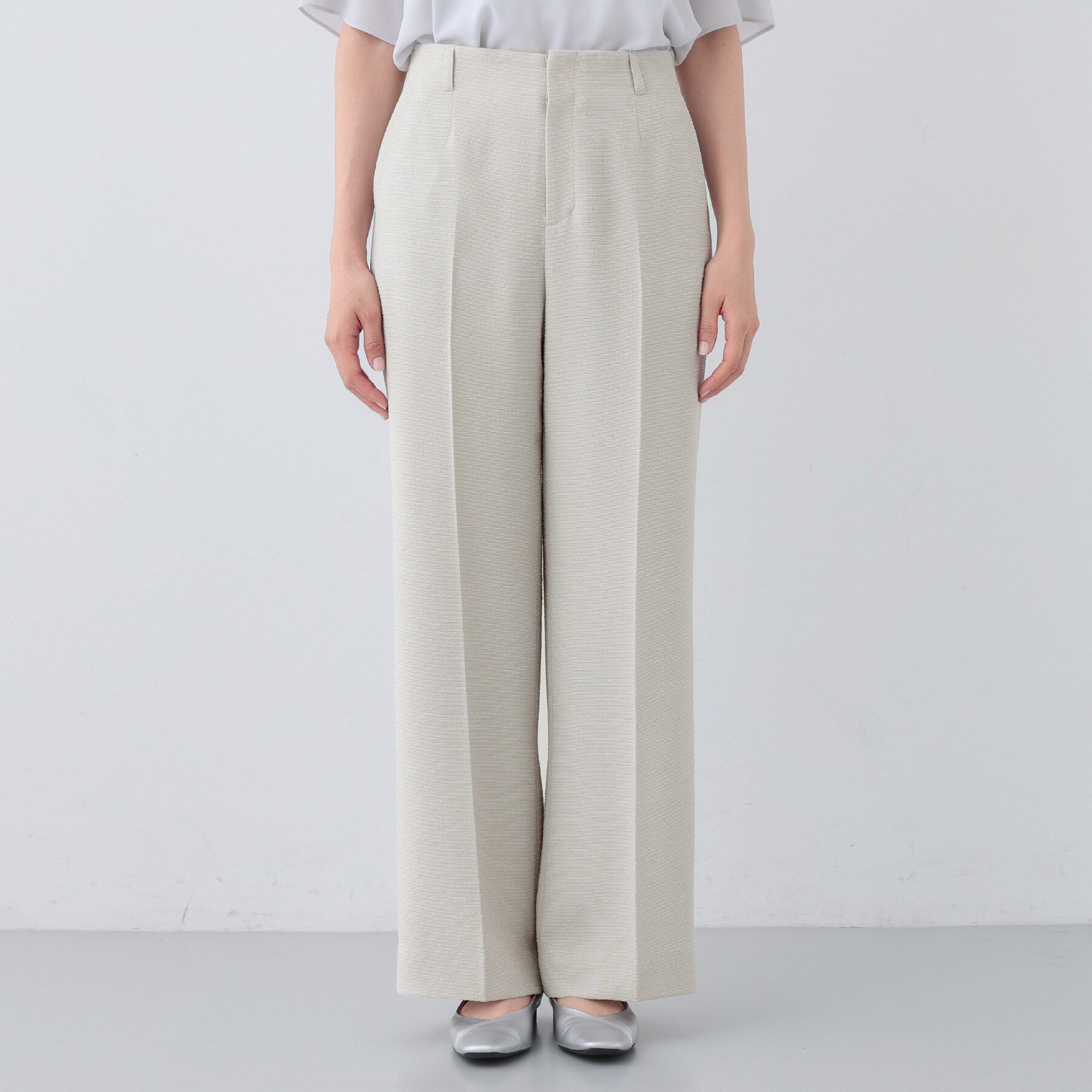 INDIVI「【日本製／SETUP可能】トリアセテート混ワイドパンツ」|スーツ|