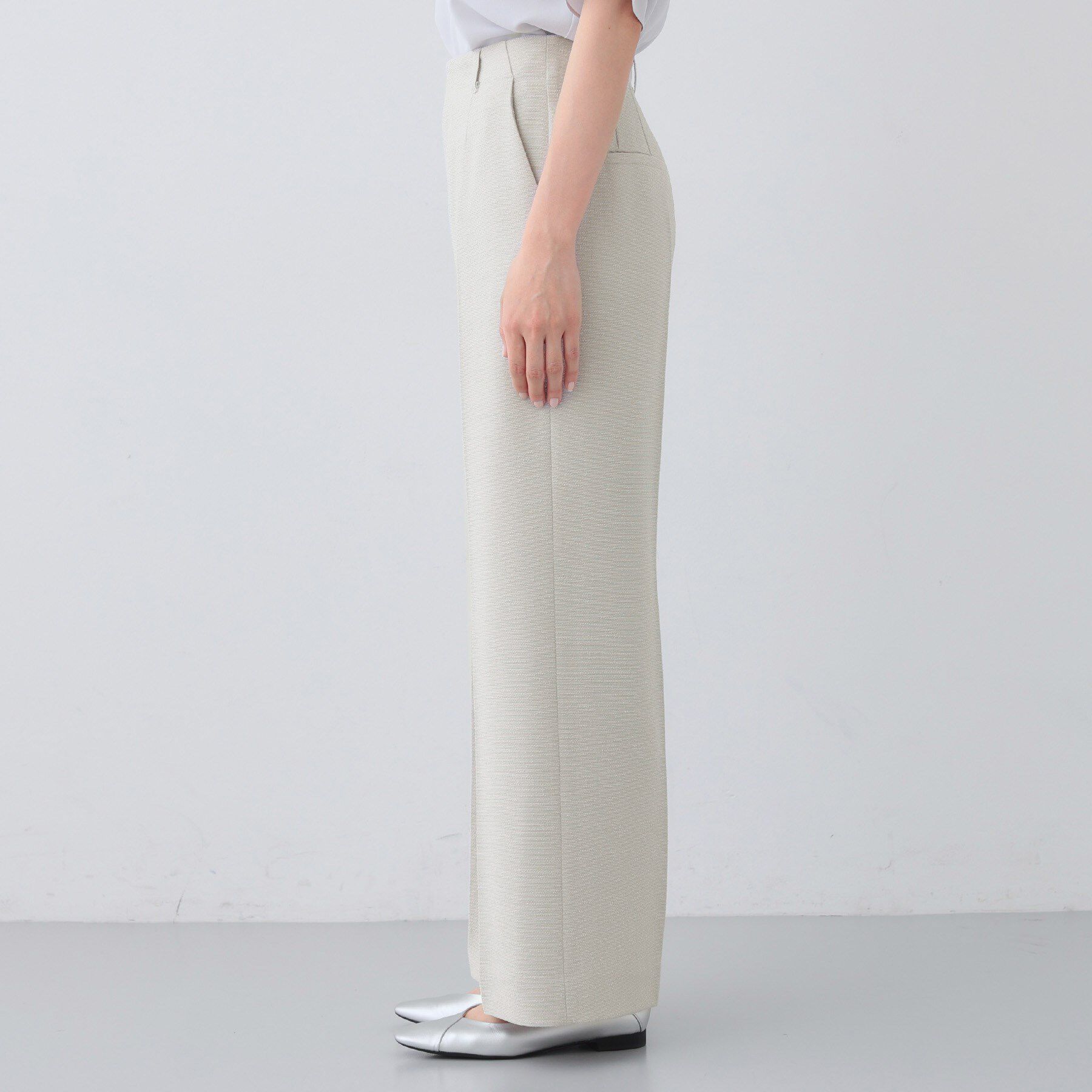 INDIVI「【日本製／SETUP可能】トリアセテート混ワイドパンツ」|スーツ|