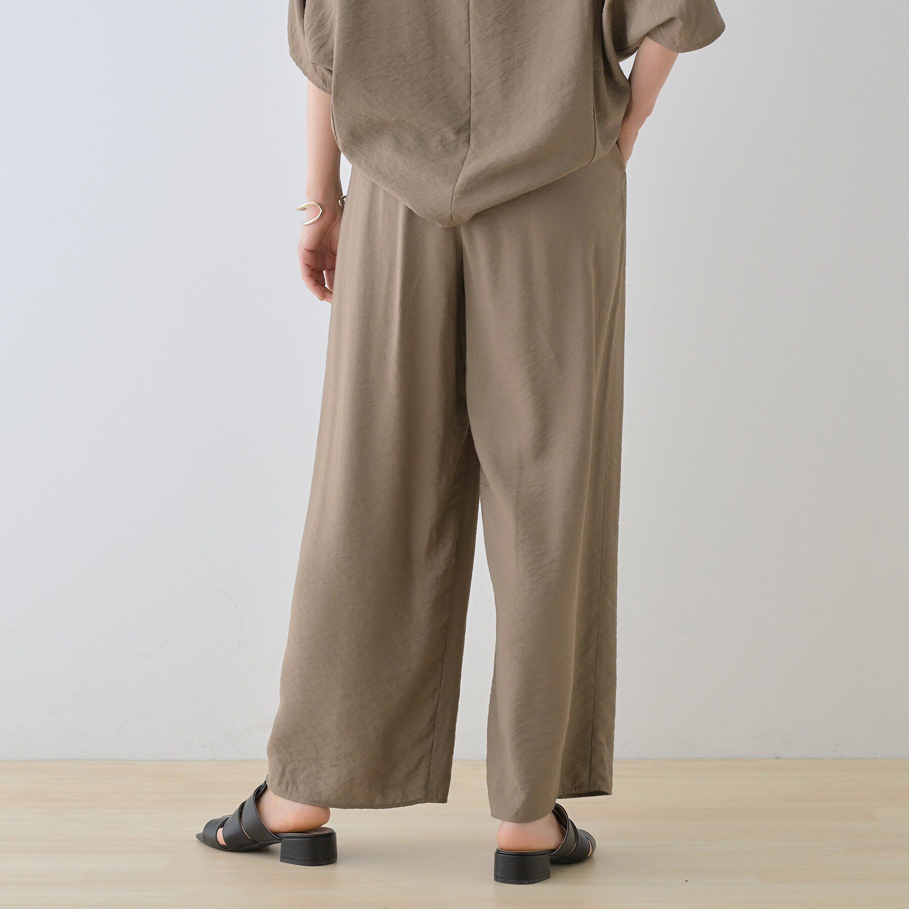 INDIVI「【洗える／UVケア／SETUP可能】ドロストワイドパンツ」|その他|
