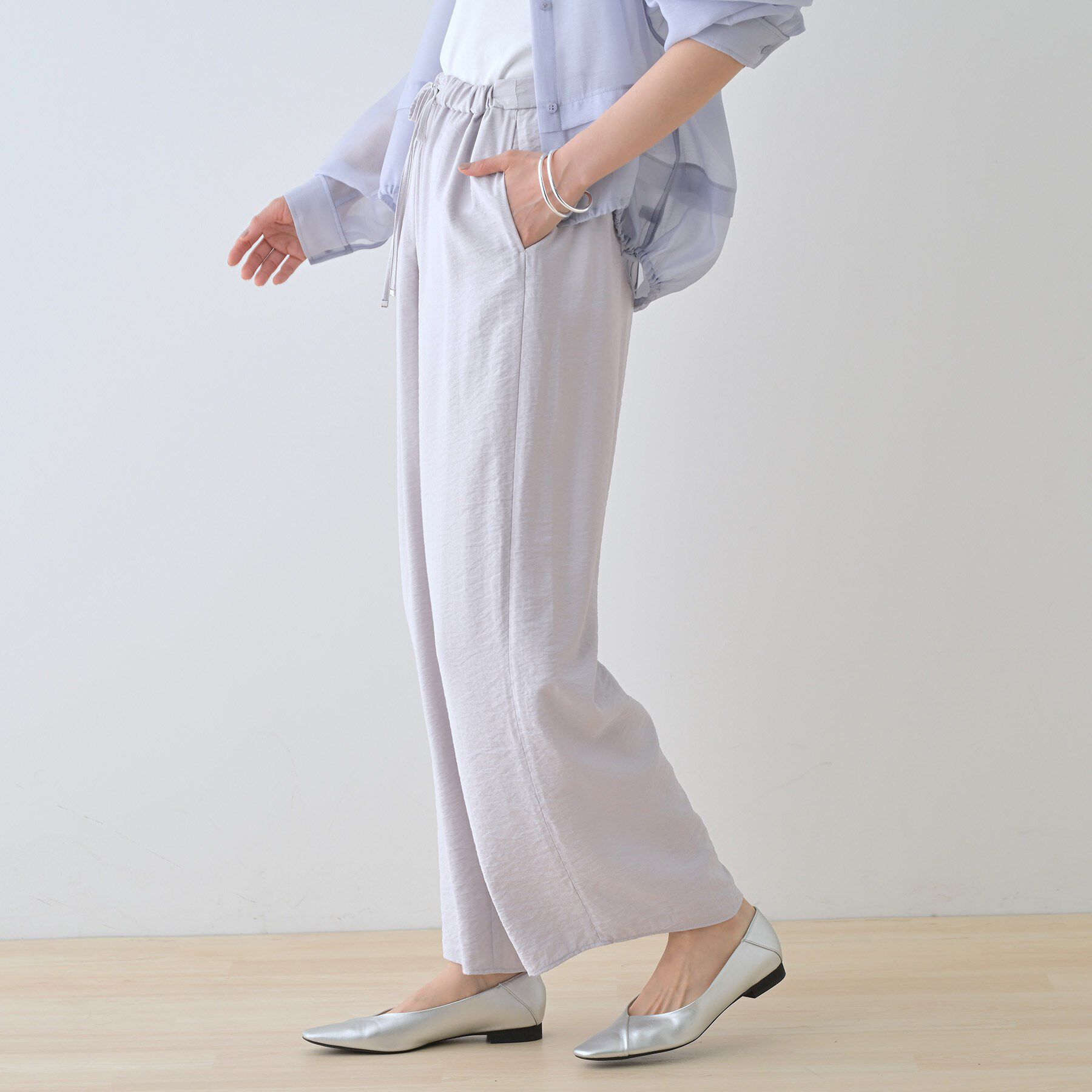 INDIVI「【洗える／UVケア／SETUP可能】ドロストワイドパンツ」|その他|