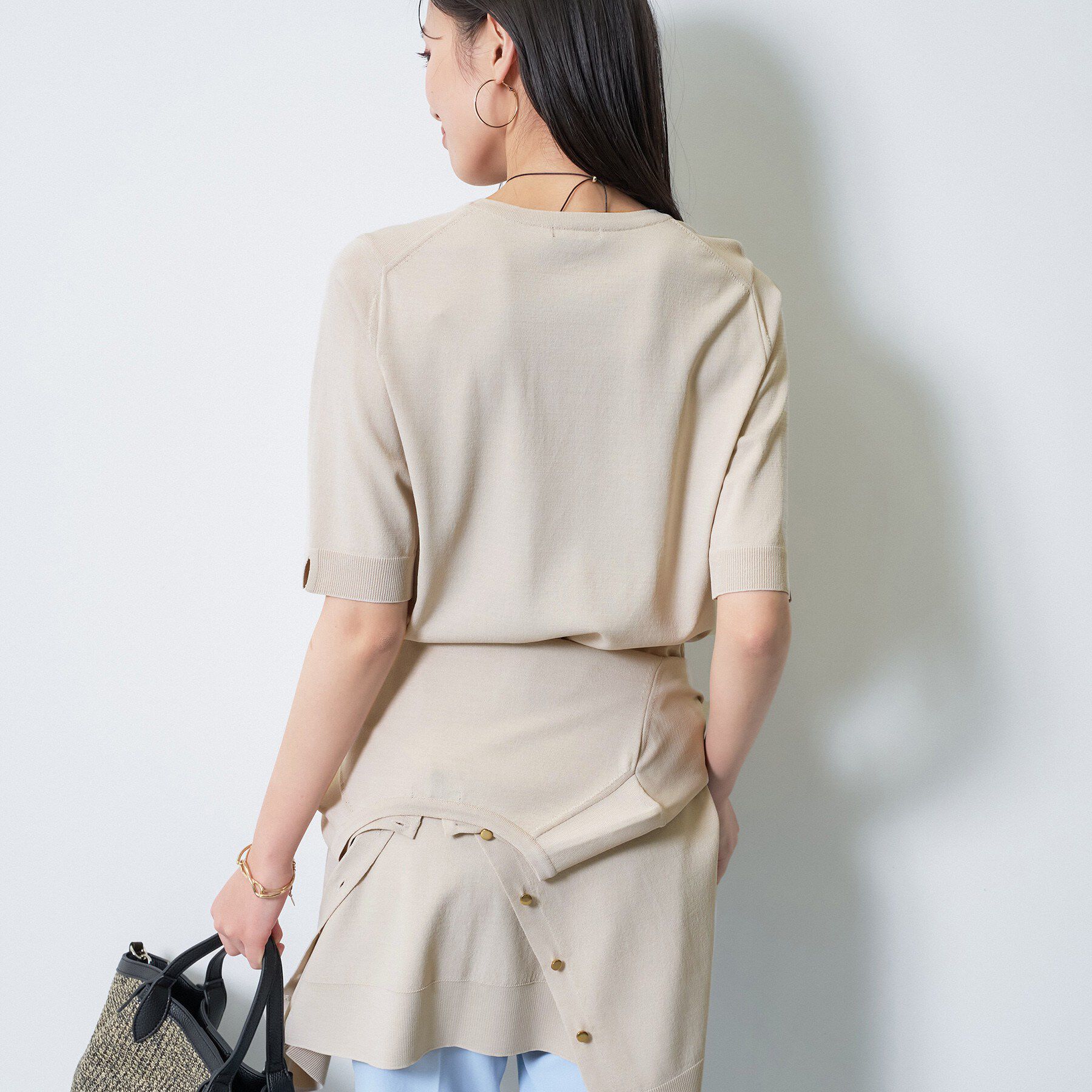 INDIVI「【UVケア/接触冷感／アンサンブル】丸首カーディガン＆袖スリット5分袖ニット」|その他|