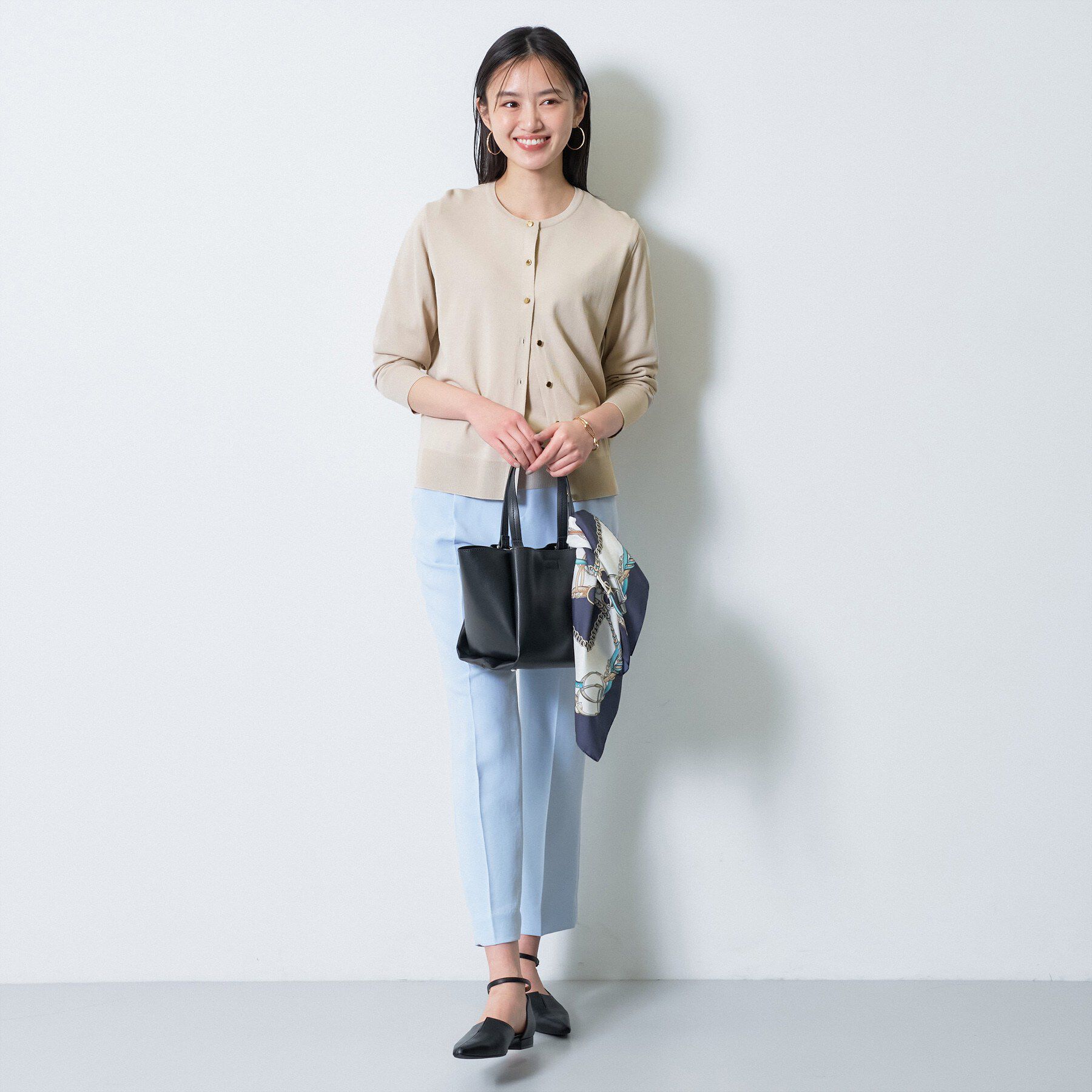 INDIVI「【UVケア/接触冷感／アンサンブル】丸首カーディガン＆袖スリット5分袖ニット」|その他|