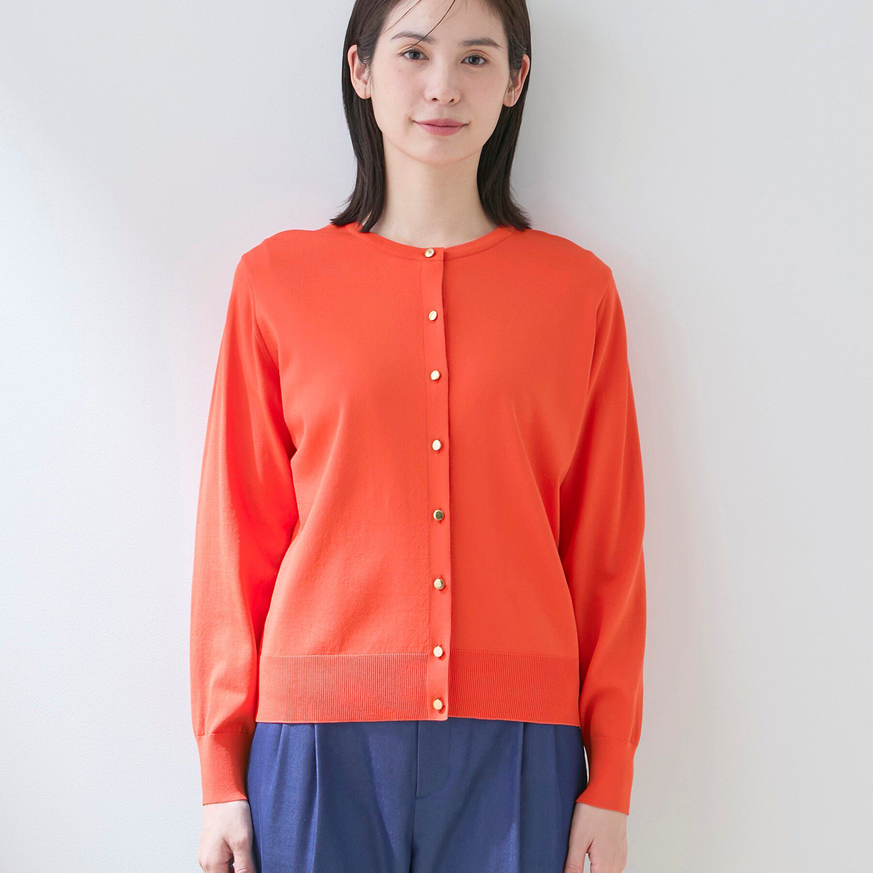 INDIVI「【UVケア/接触冷感／アンサンブル】丸首カーディガン＆袖スリット5分袖ニット」|その他|