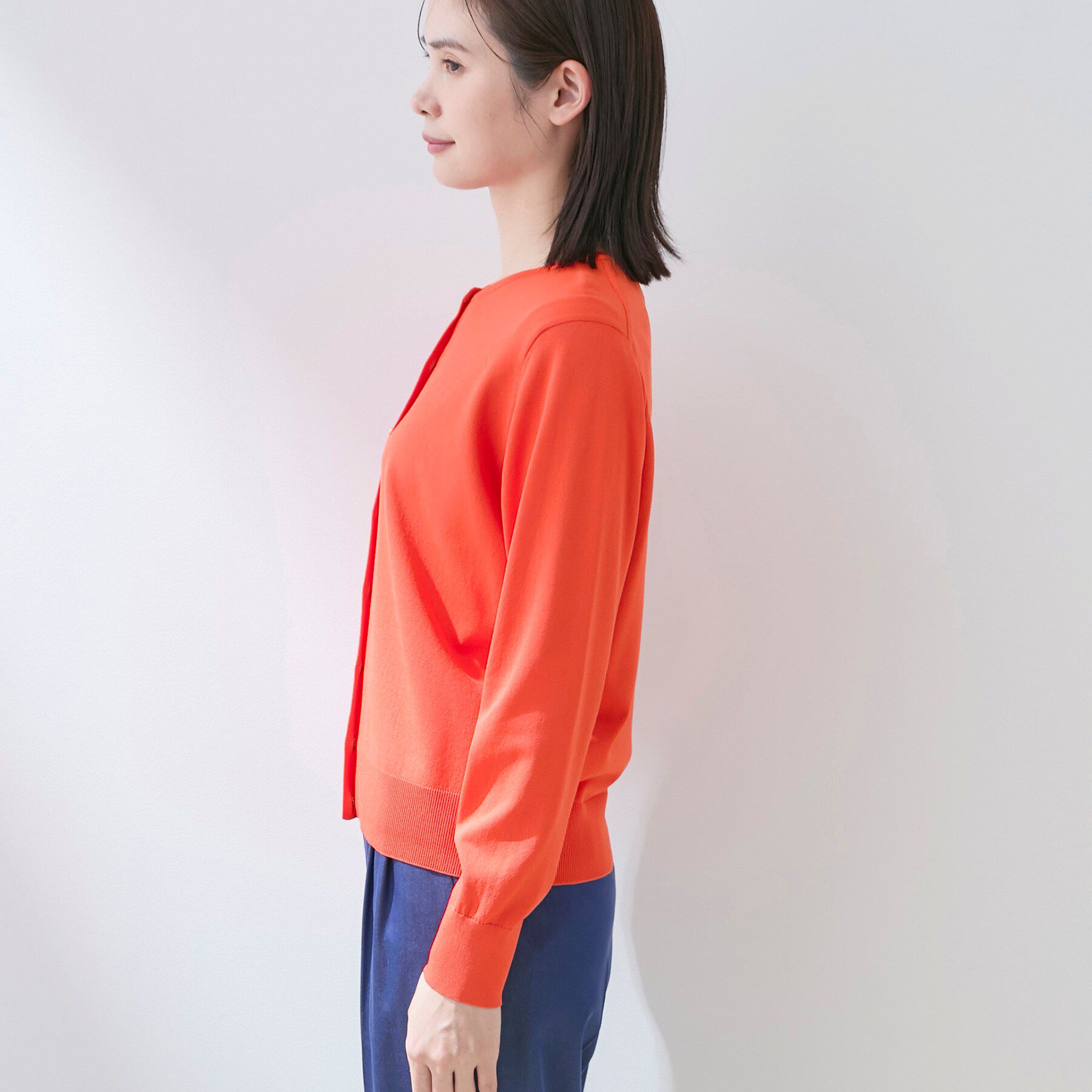 INDIVI「【UVケア/接触冷感／アンサンブル】丸首カーディガン＆袖スリット5分袖ニット」|その他|