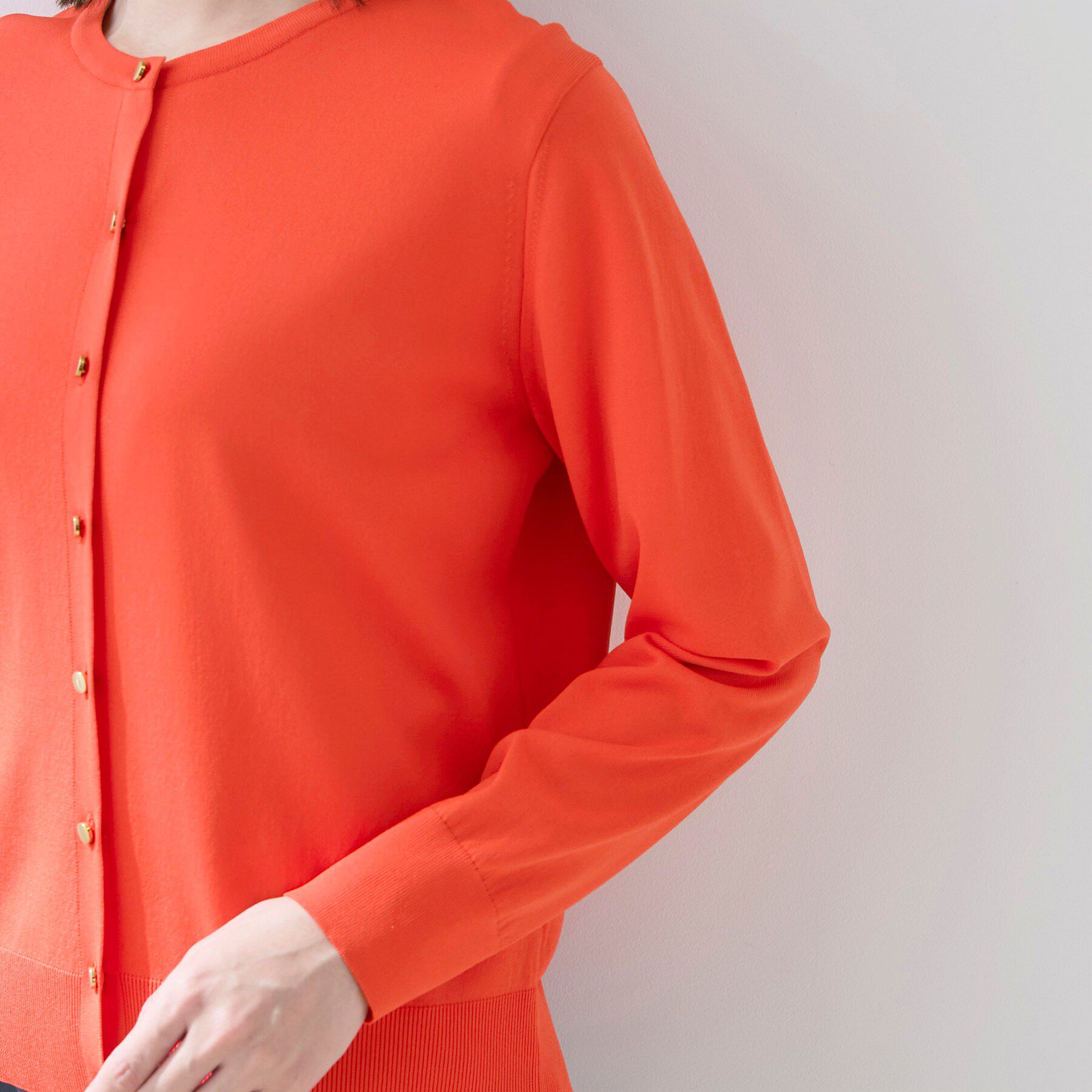 INDIVI「【UVケア/接触冷感／アンサンブル】丸首カーディガン＆袖スリット5分袖ニット」|その他|