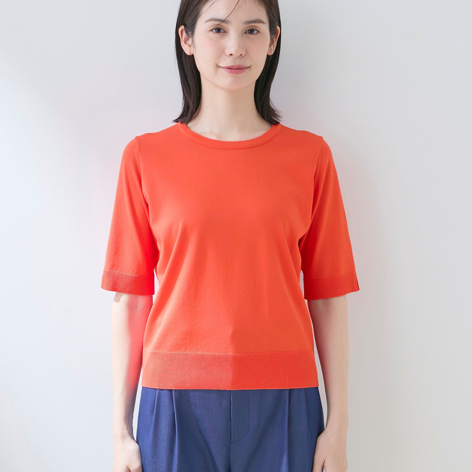 INDIVI「【UVケア/接触冷感／アンサンブル】丸首カーディガン＆袖スリット5分袖ニット」|その他|