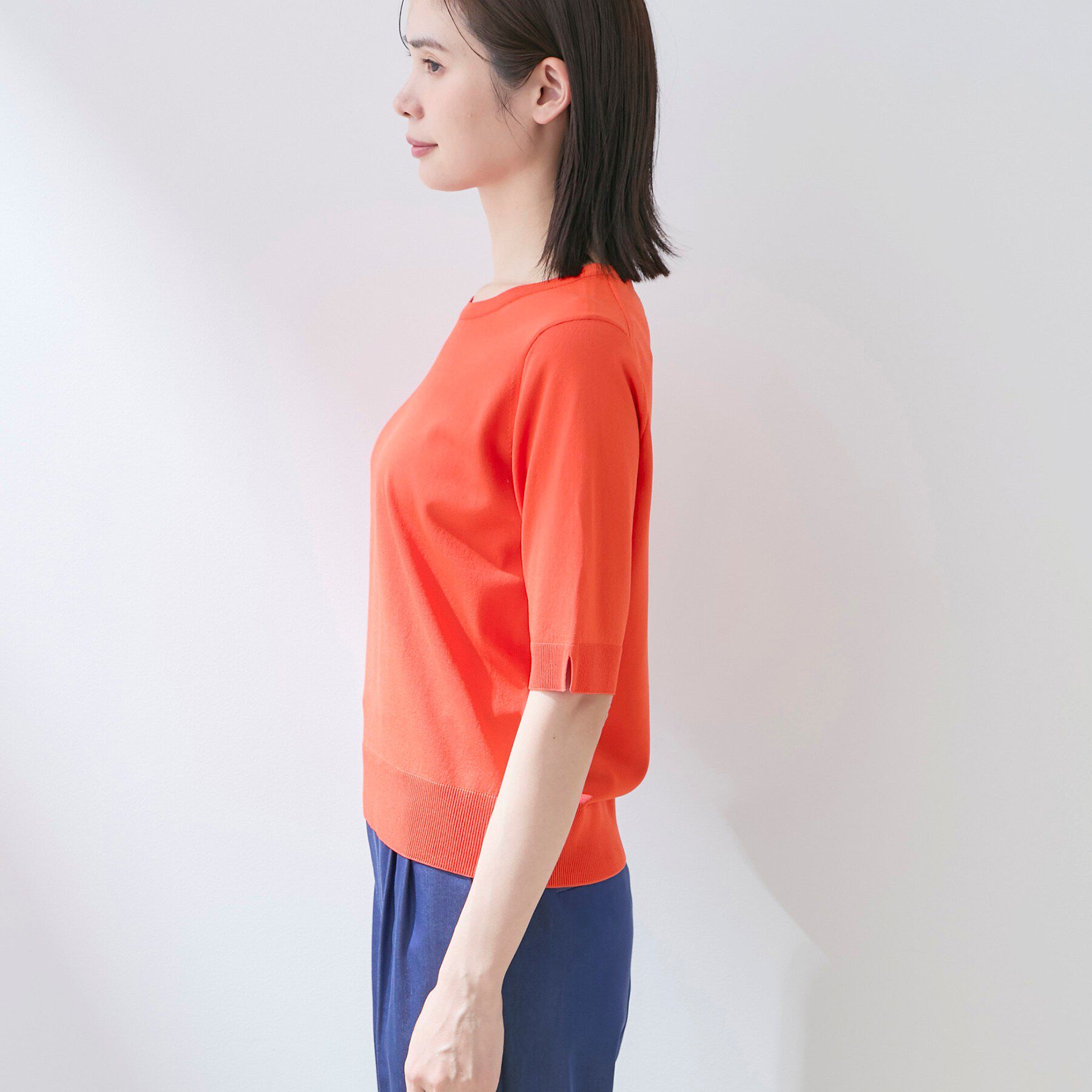 INDIVI「【UVケア/接触冷感／アンサンブル】丸首カーディガン＆袖スリット5分袖ニット」|その他|