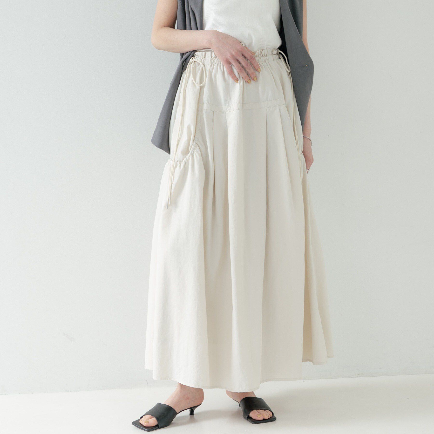 GALLEST「ギャザーポケットスカート」|スカート|オフホワイト(003