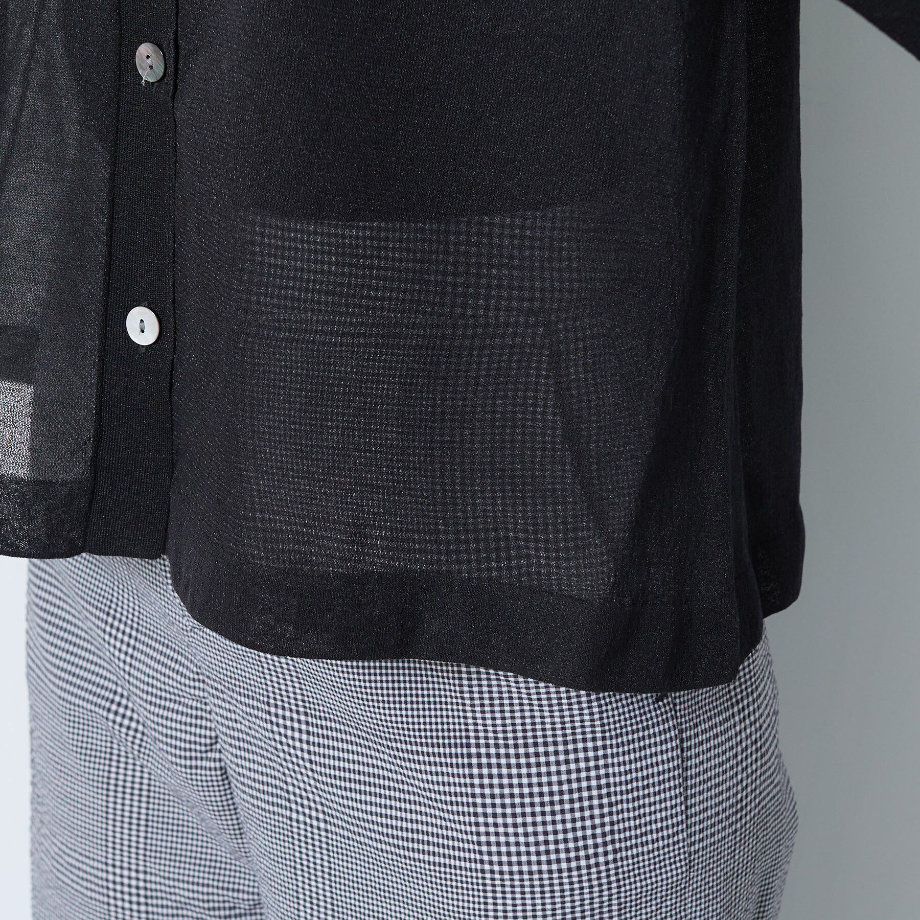 INDIVI「【洗える／シアー】衿付きシャツライクニットカーディガン」|カーディガン|