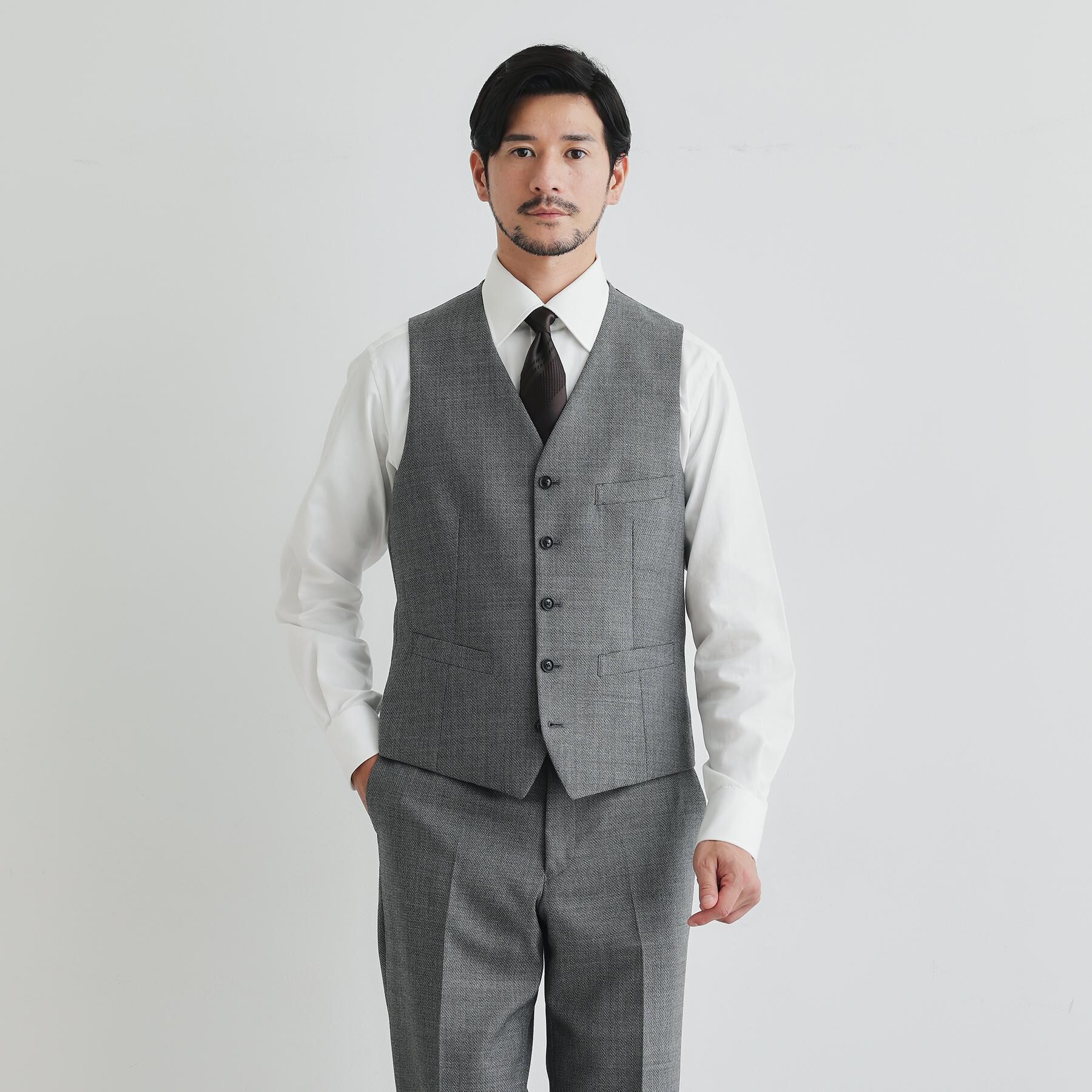 TAKEO KIKUCHI「鱗紋 ベスト」|スーツ|