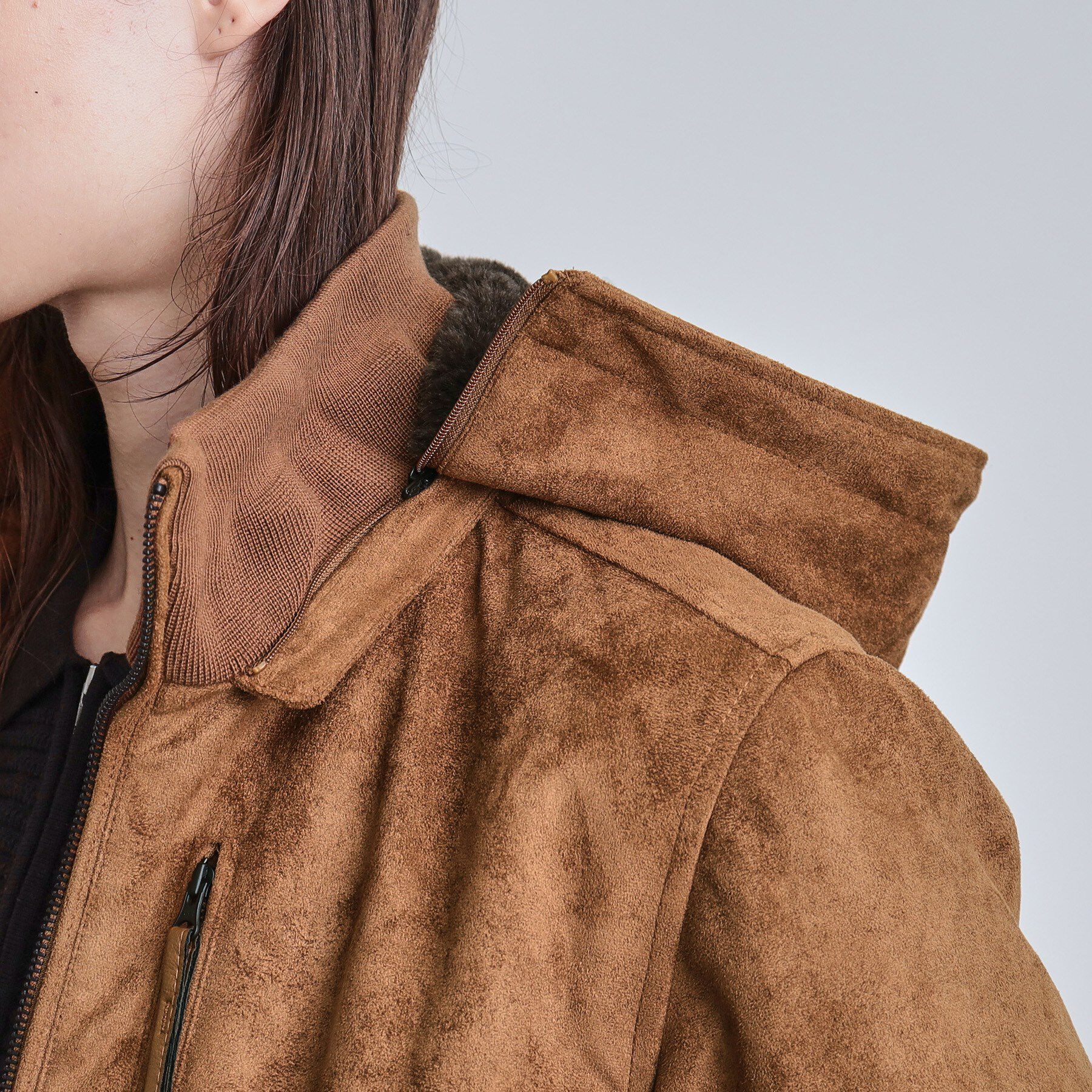 tk.TAKEO KIKUCHI「中綿スエードキルトフードブルゾン」|ブルゾン・スタジャン|