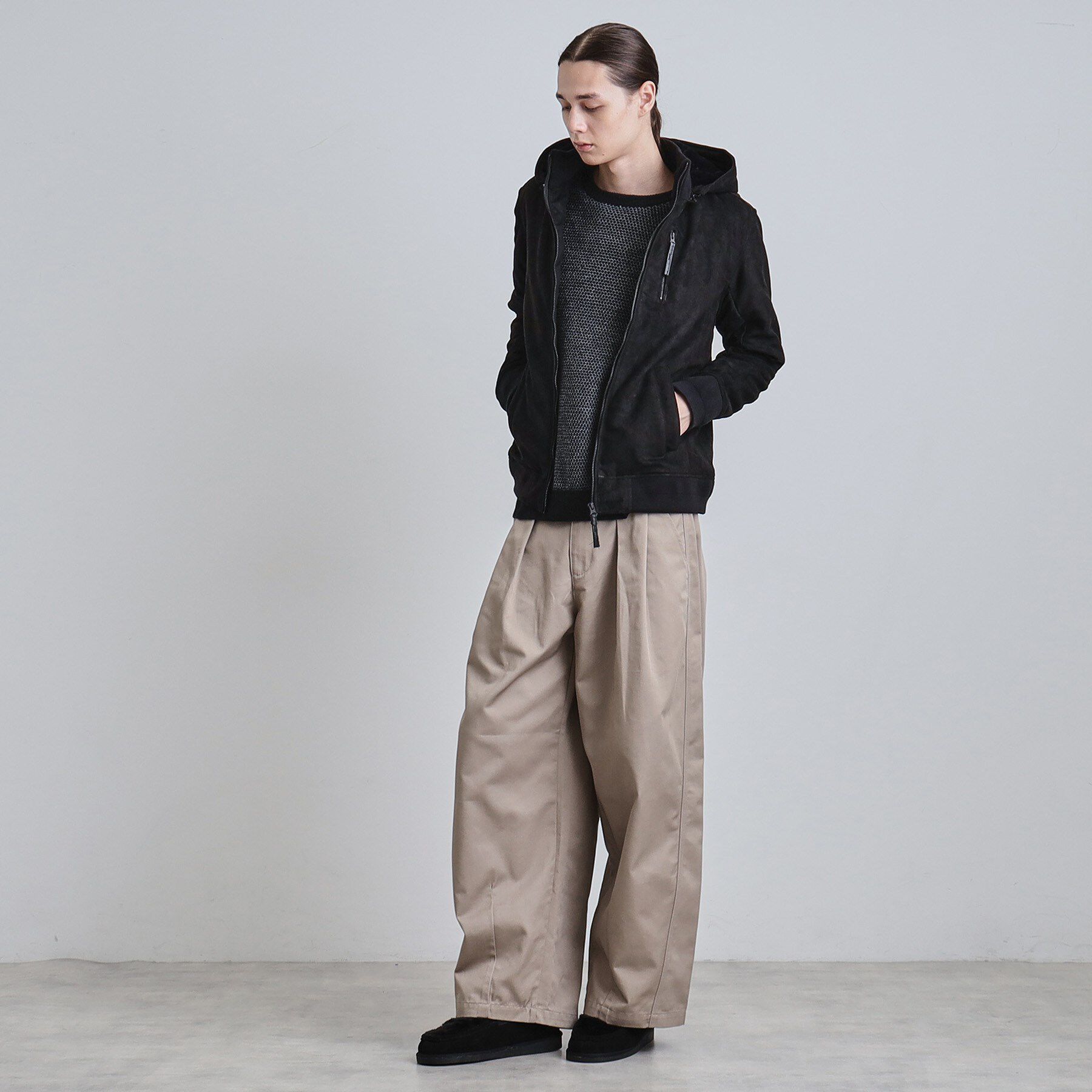 tk.TAKEO KIKUCHI「中綿スエードキルトフードブルゾン」|ブルゾン・スタジャン|