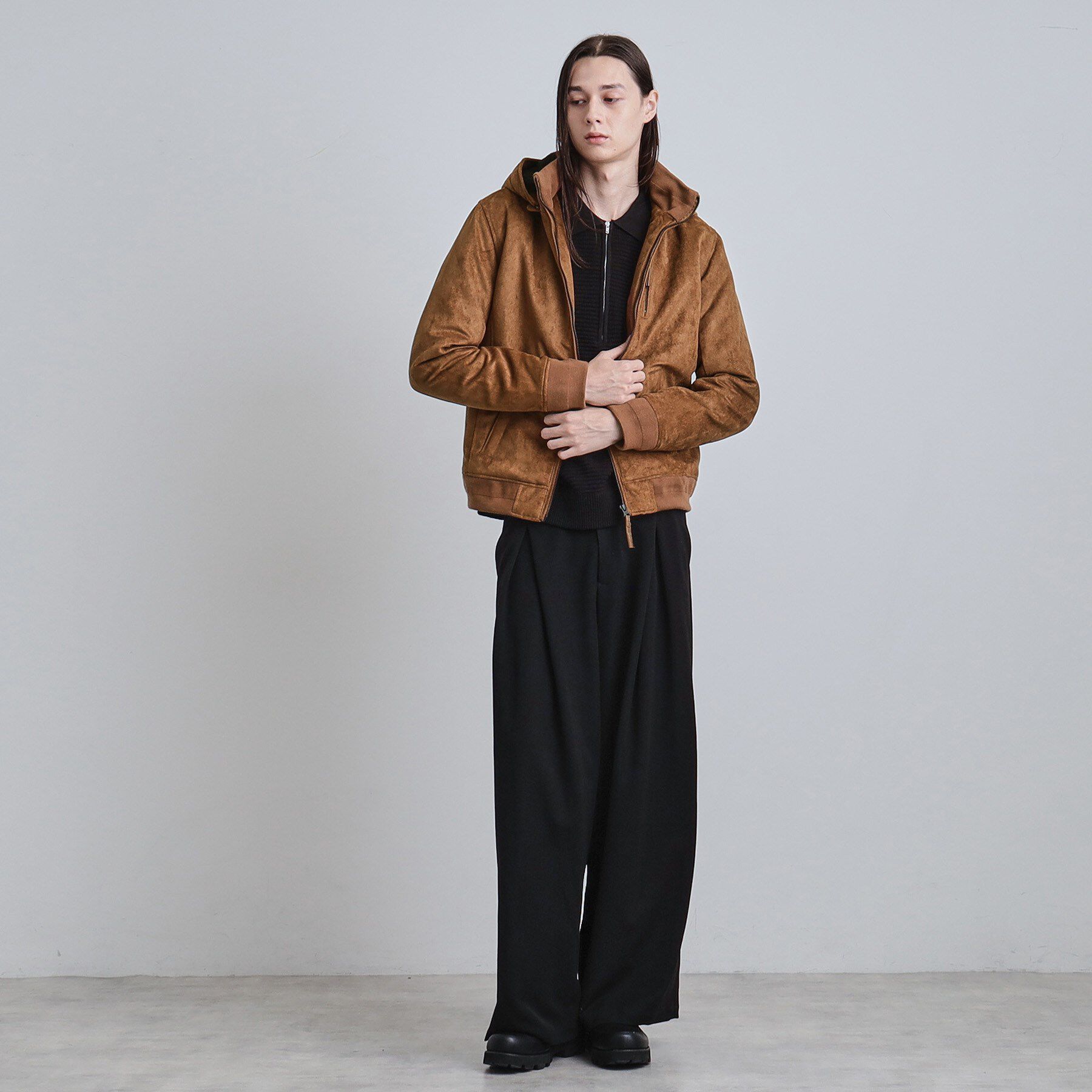 tk.TAKEO KIKUCHI「中綿スエードキルトフードブルゾン」|ブルゾン・スタジャン|