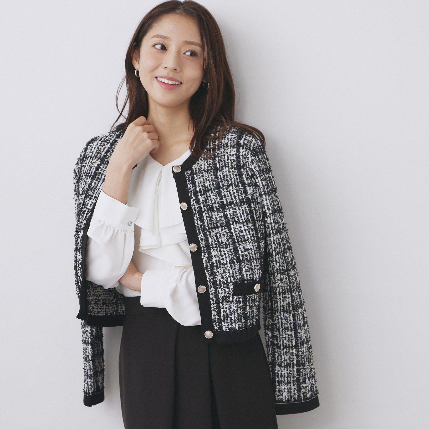 index「ファンシーヤーントリミングカーディガン【洗濯機OK】」|カーディガン|