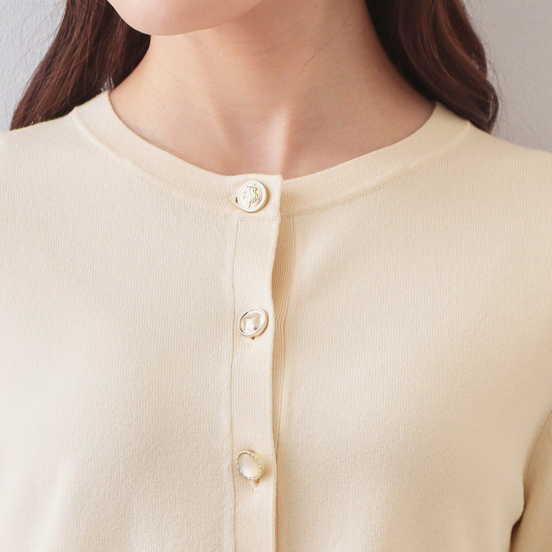 index「ペプラムレイヤード多釦カーディガン【洗濯機OK】」|カーディガン|