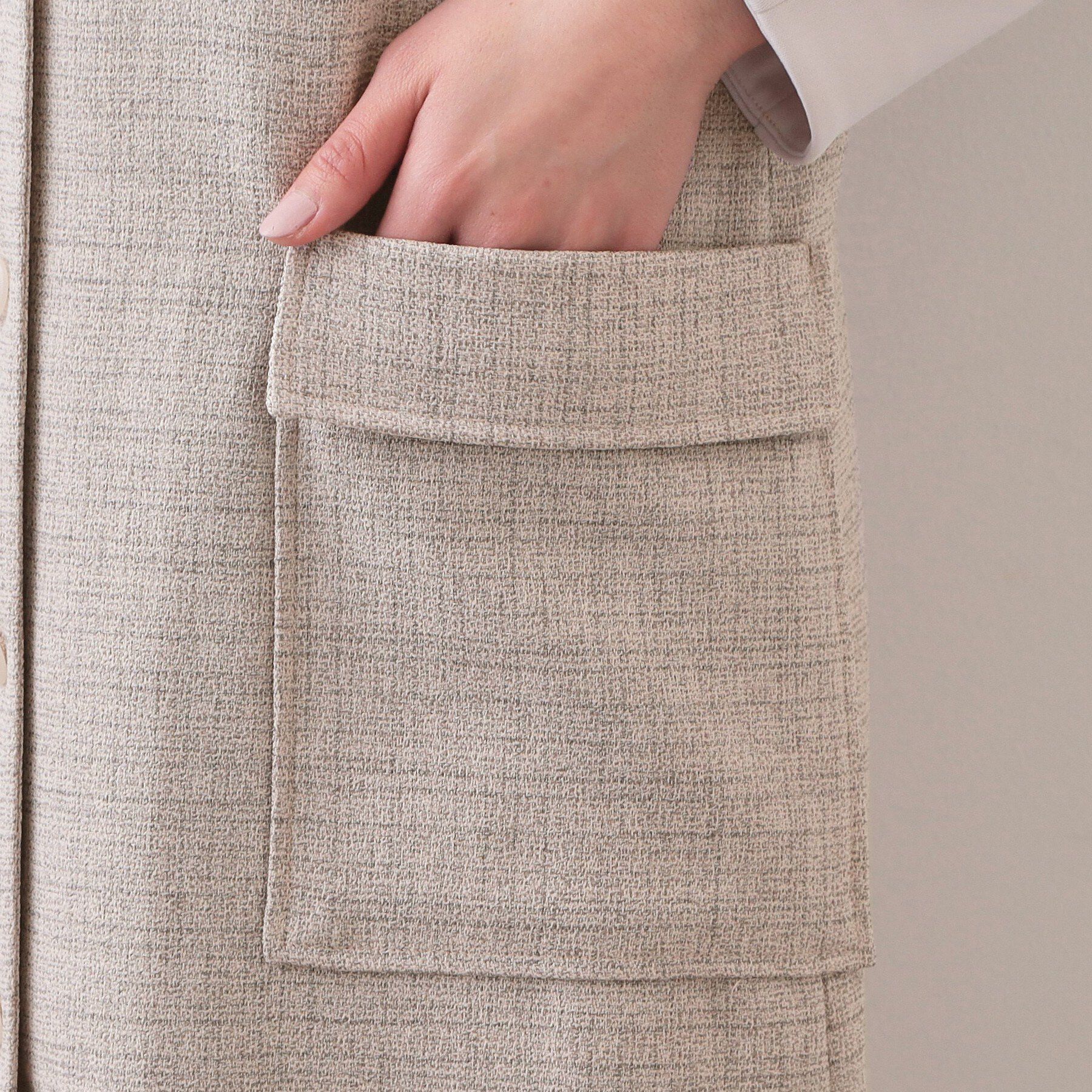 index「サマーツイード前開きジャンスカ【洗濯機OK/イージーアイロン】」|ワンピース|