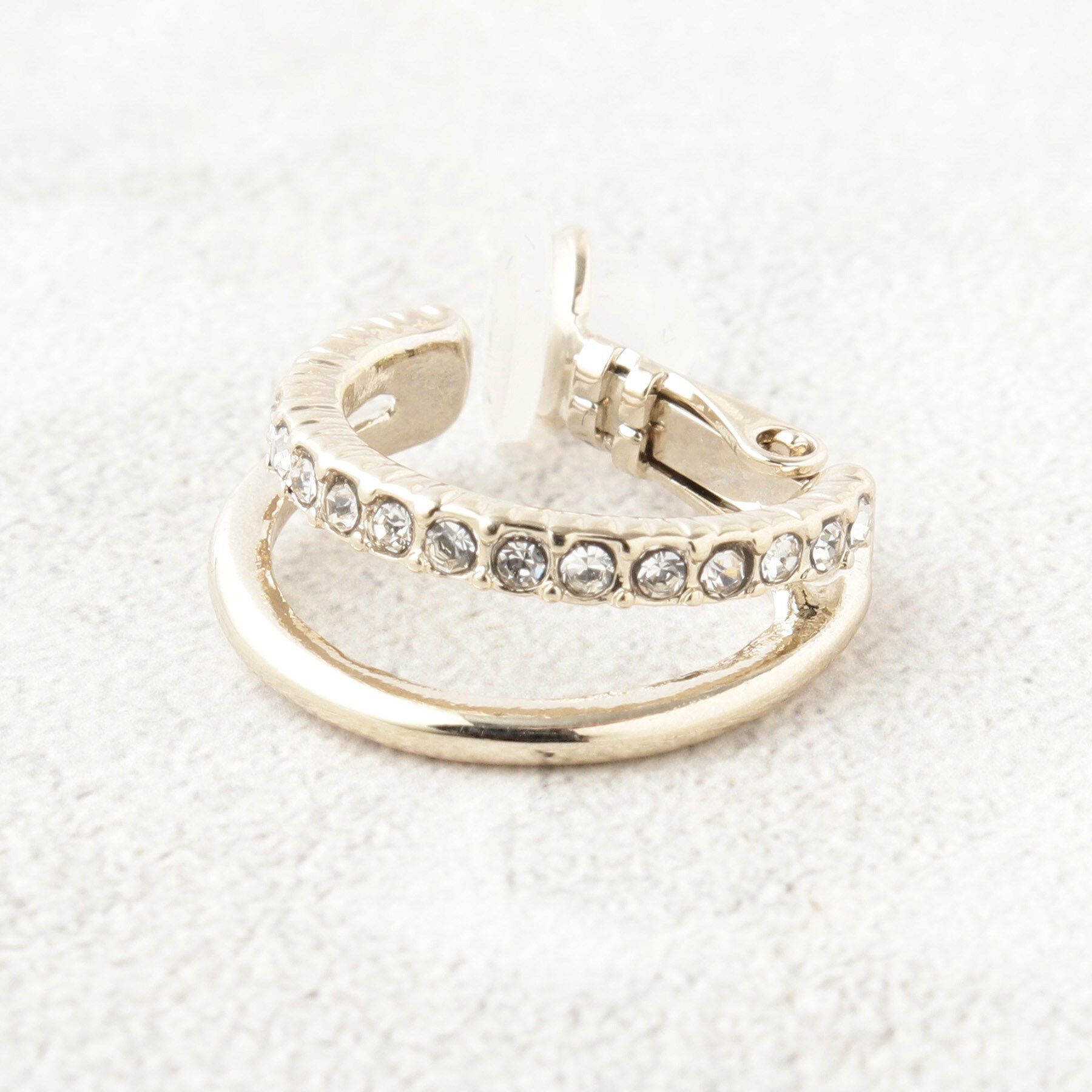 OPAQUE.CLIP「ダブルビジューイヤリング」|イヤリング|