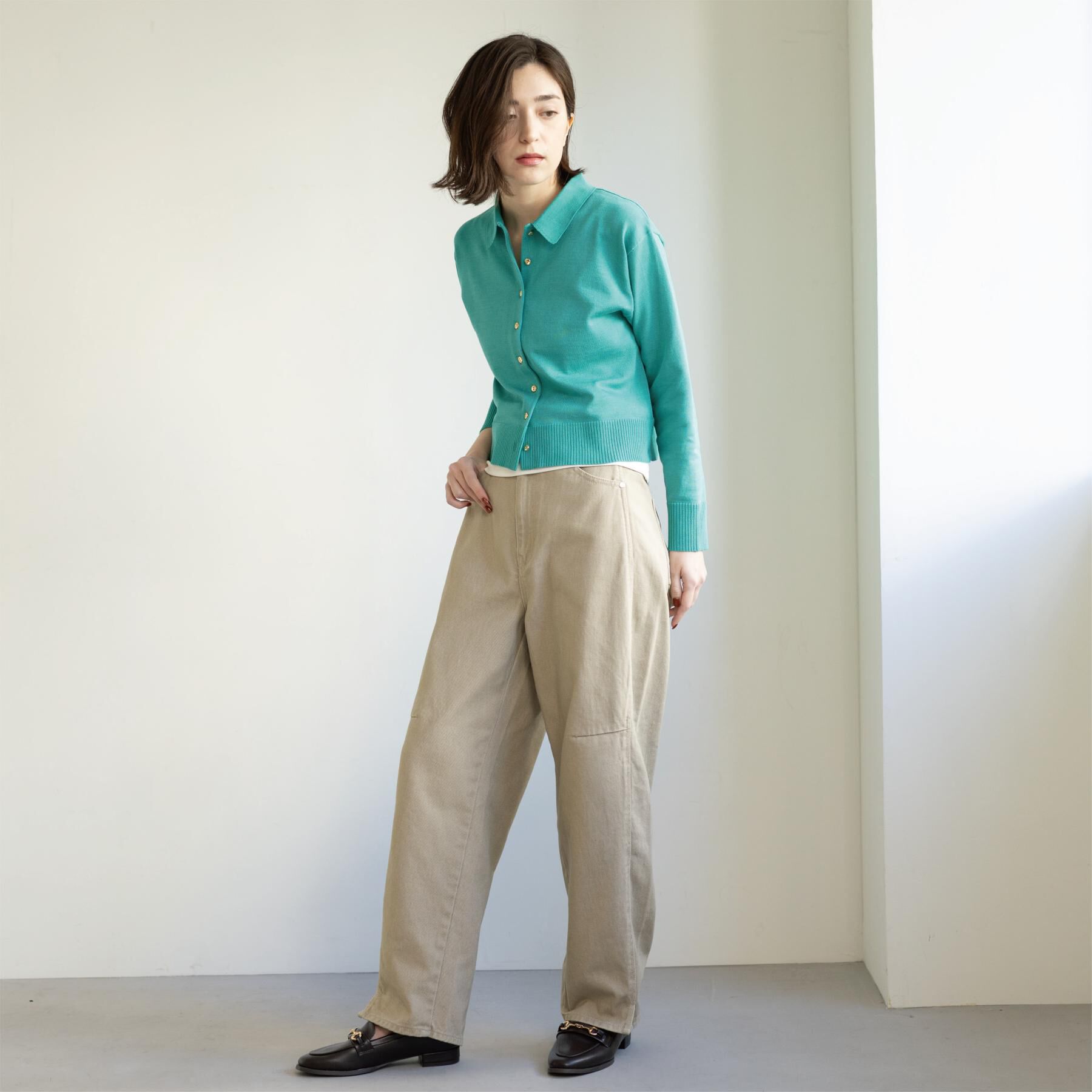 OPAQUE.CLIP「カーブシルエットカラーデニム【洗濯機OK】」|デニム|