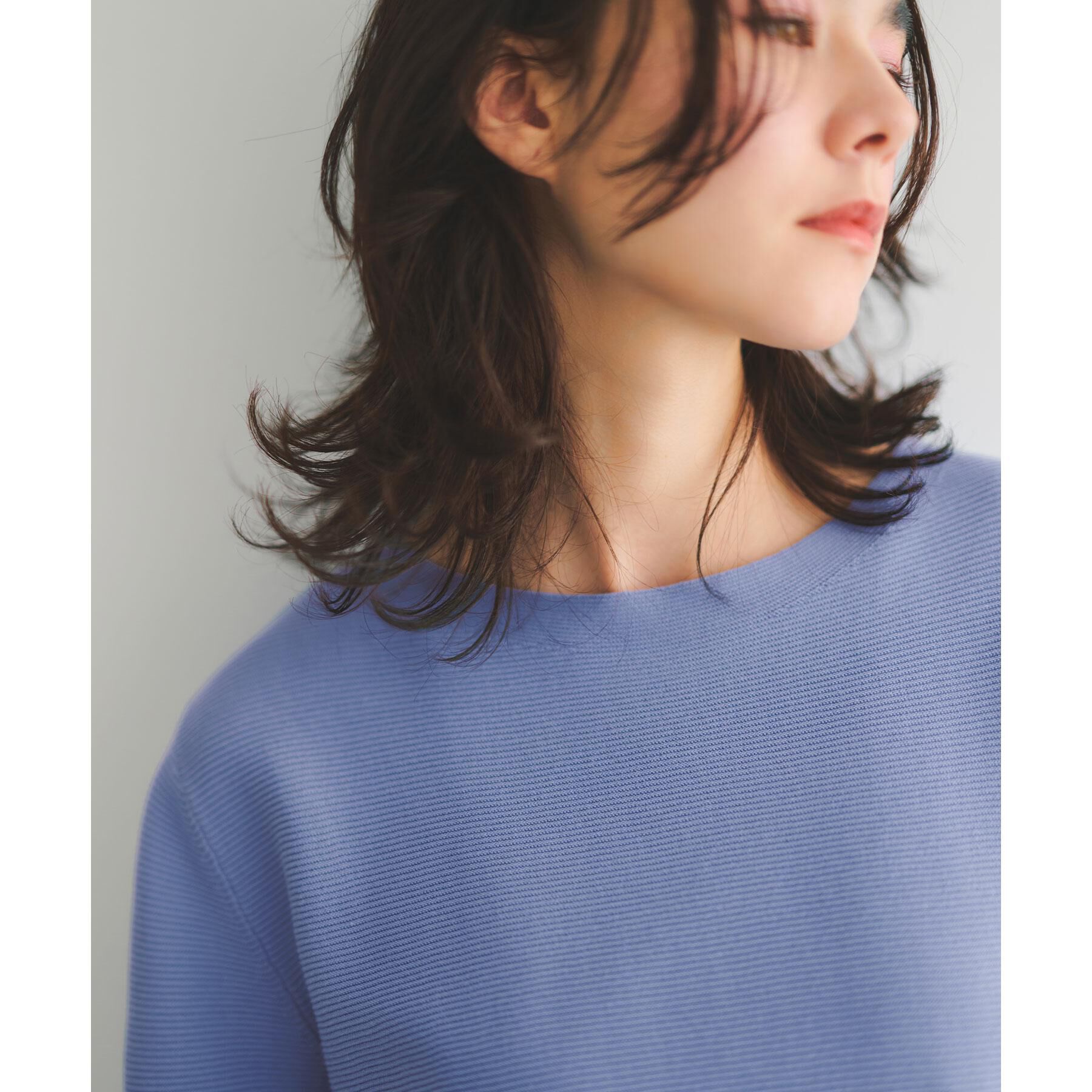 OPAQUE.CLIP「ボートネックガーターニット/オーガニックコットン混【洗濯機OK/UVケア】《6col》」|ニット・セーター|