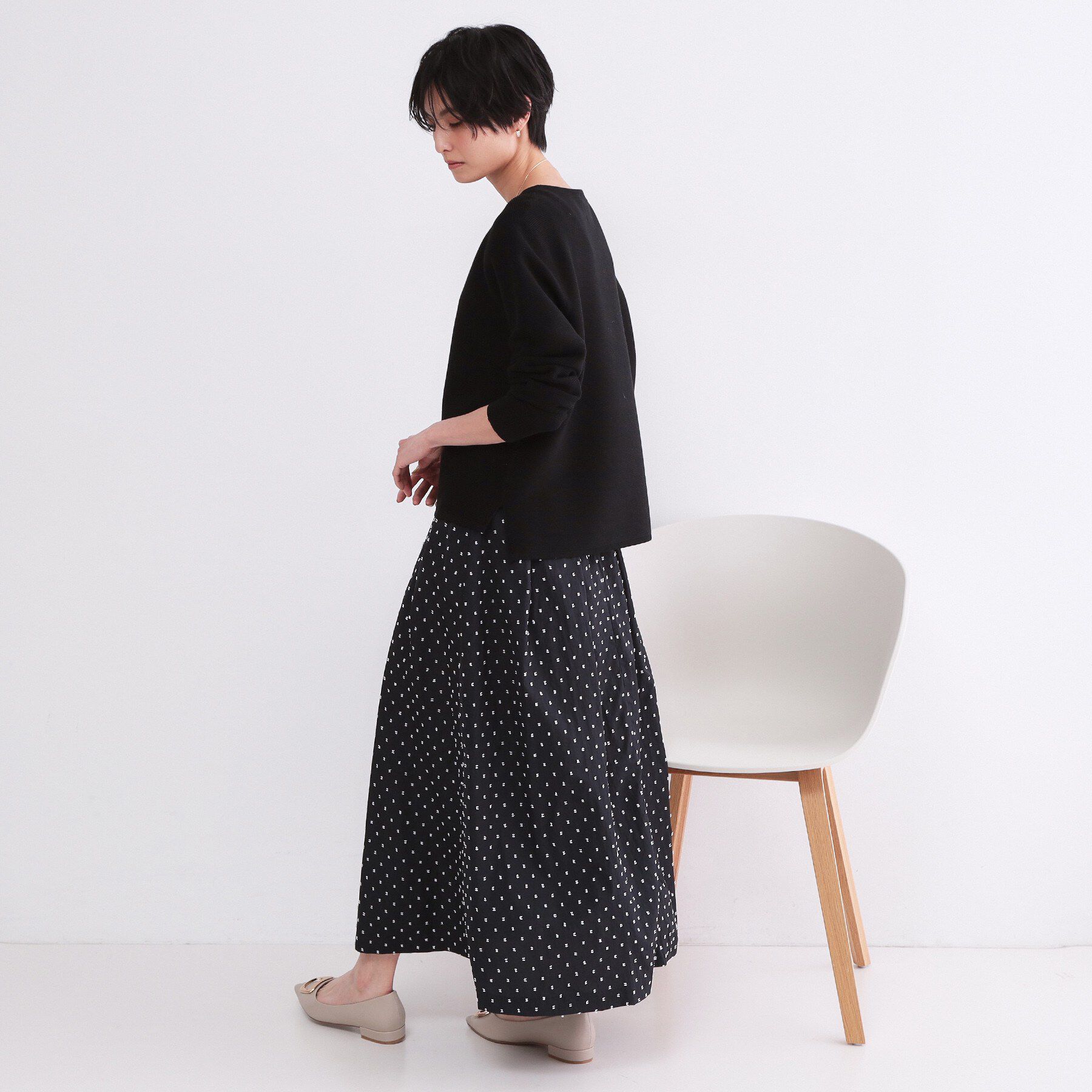 OPAQUE.CLIP「ボートネックガーターニット/オーガニックコットン混【洗濯機OK/UVケア】《6col》」|ニット・セーター|